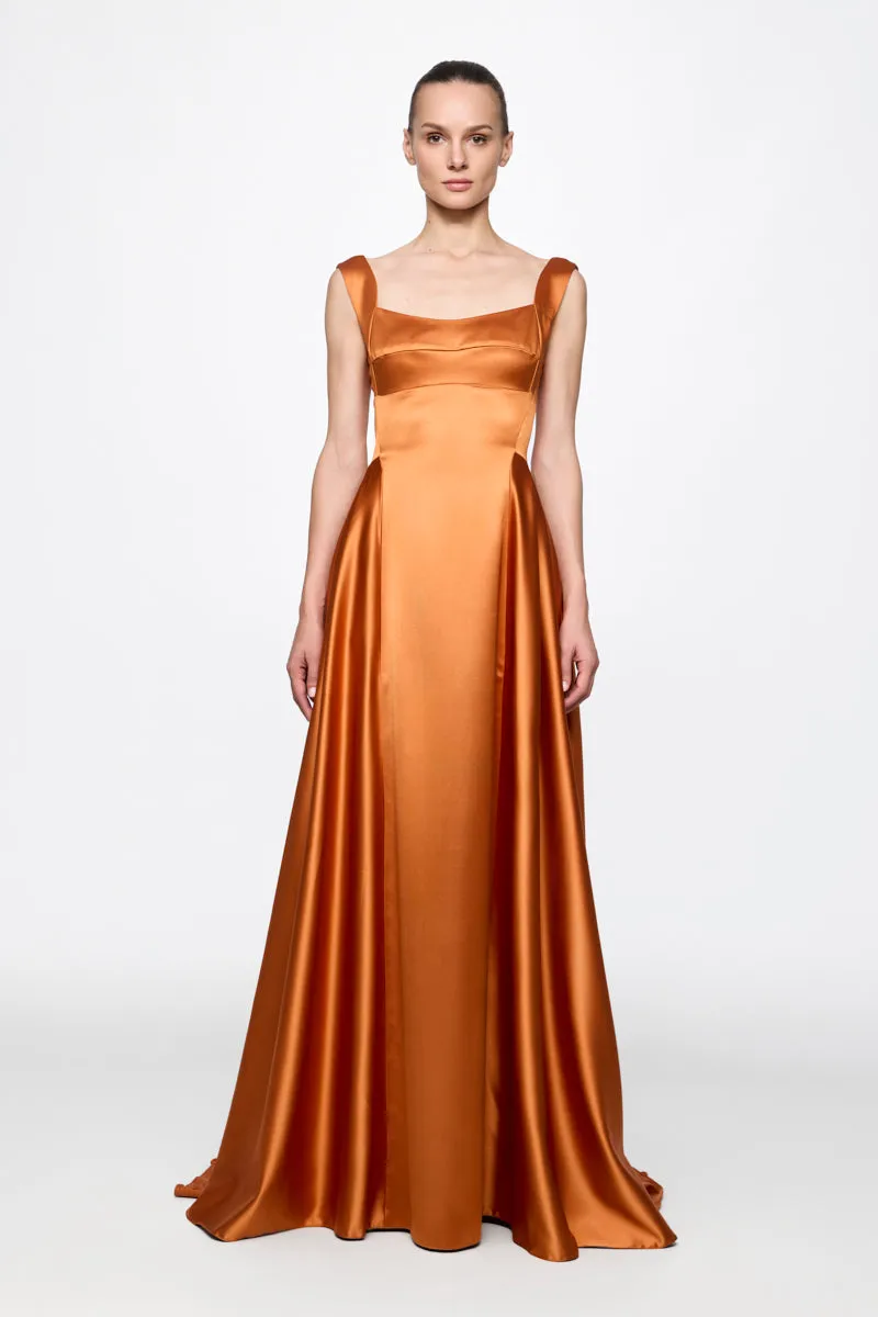 ATU Body Couture robe soirée orange satin taille S corset