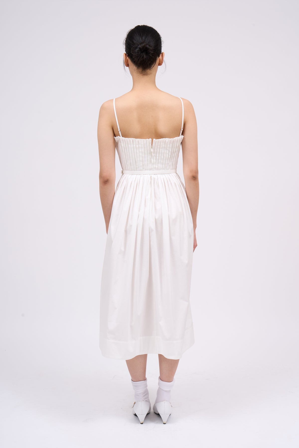 Paul & Joe Clara robe bustier midi popeline coton
