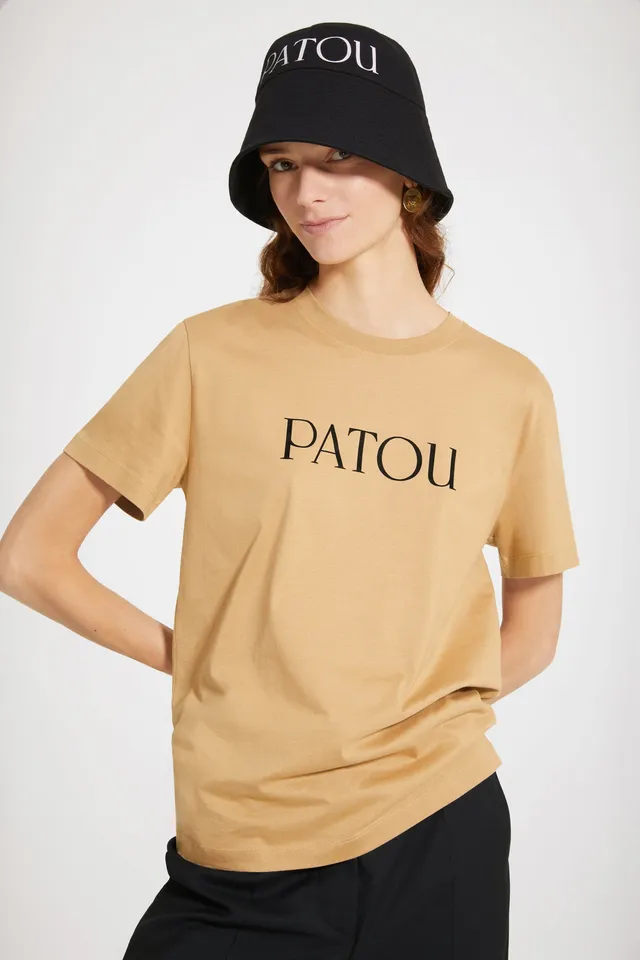 Patou JE029 logo t-shirt tee-shirt coton bio chestnut