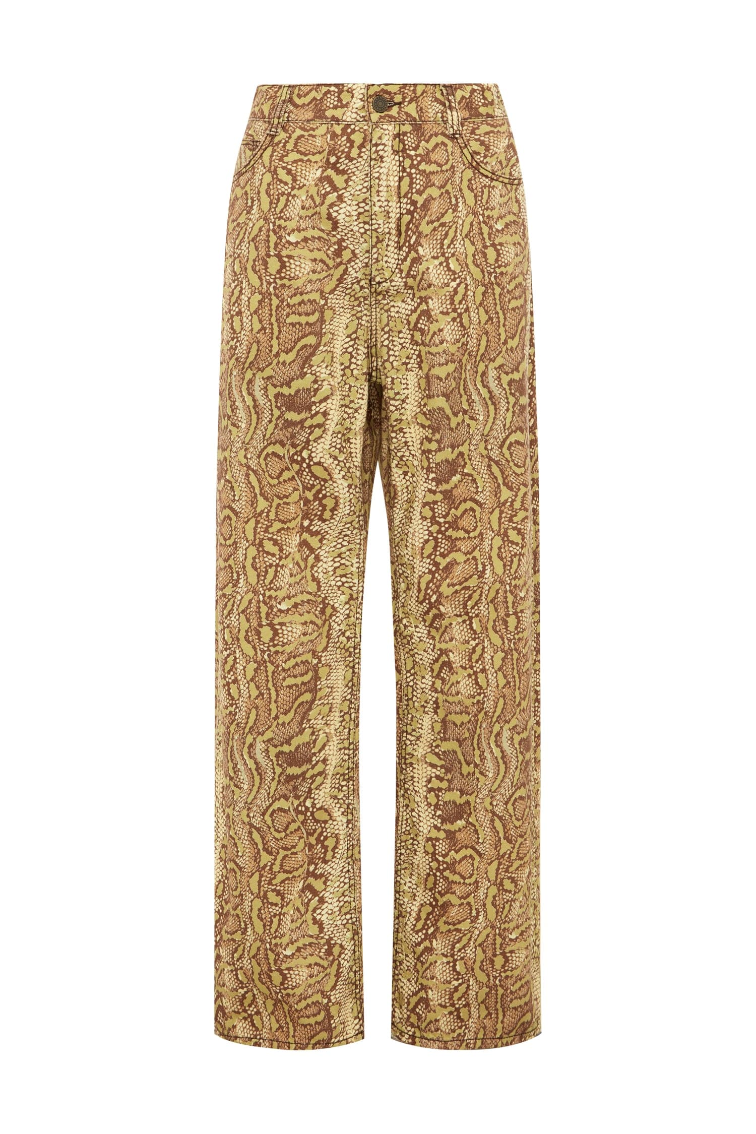 Alemäis Boa Denim Mid Rise Jean jean droit animal