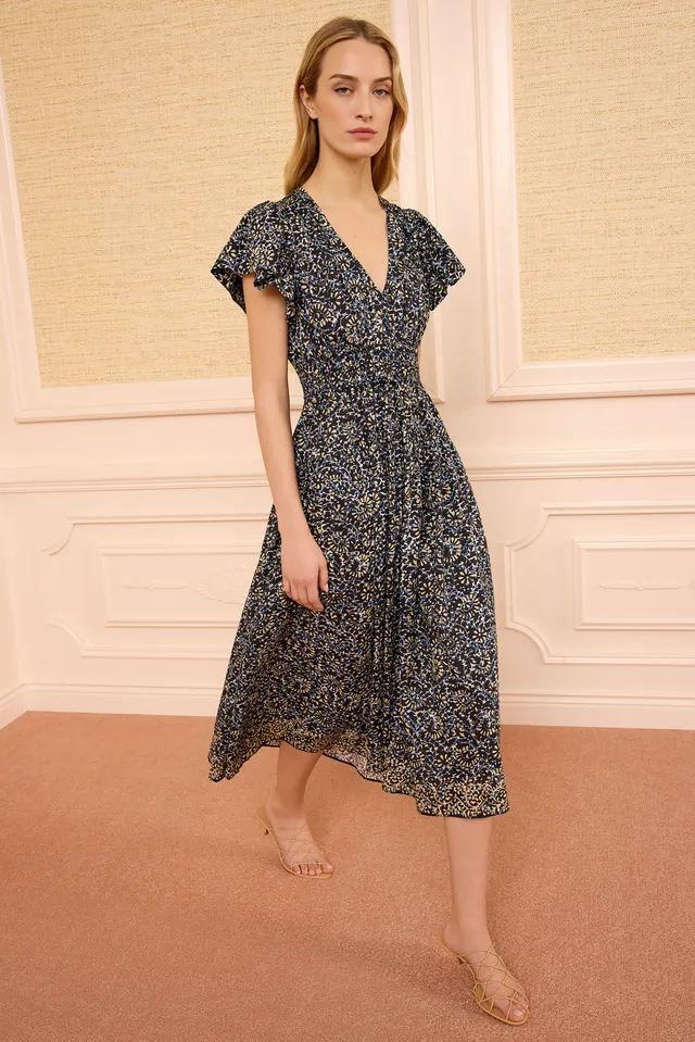 Ulla Johnson Lyria robe midi Midnight Bloom floral