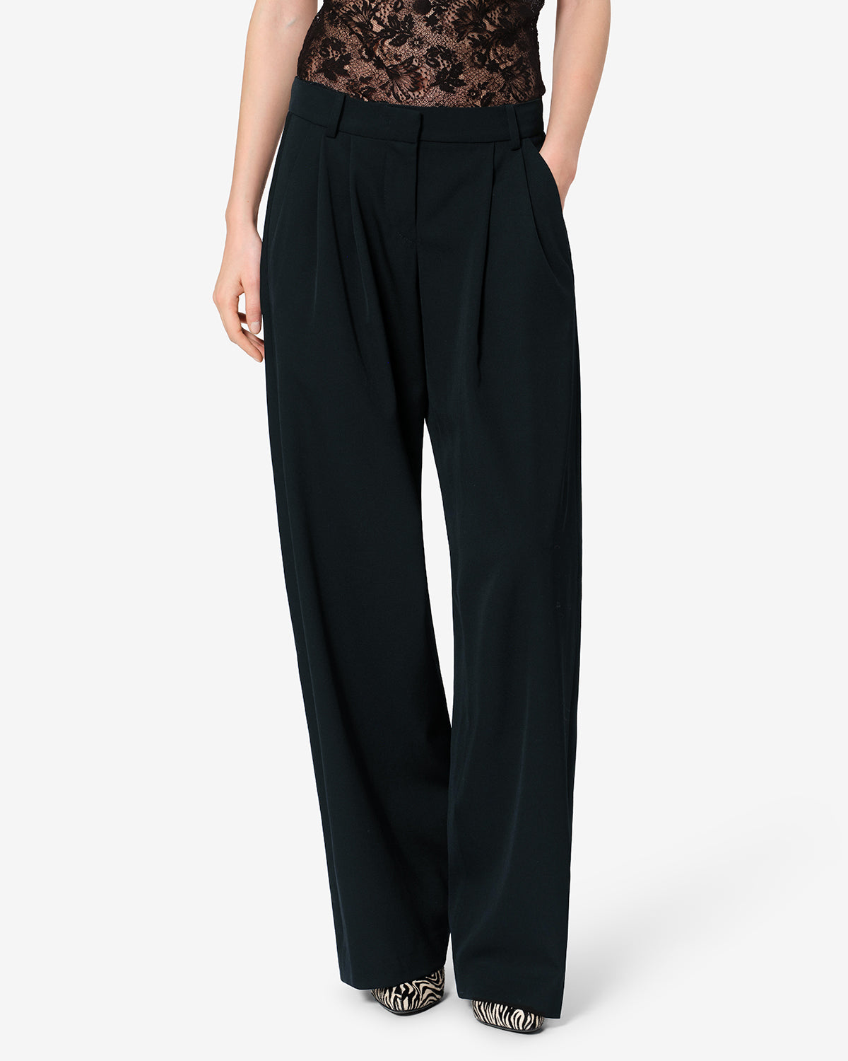 Isabel Marant Lyda PA0803 pantalon noir laine large