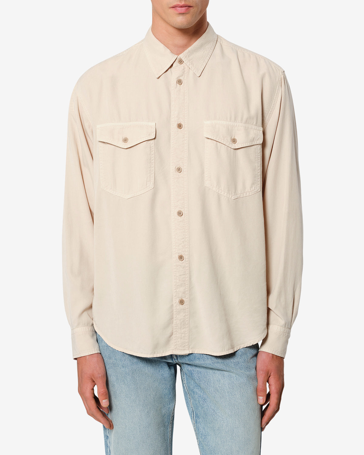 Isabel Marant Saul chemise écru coupe droite manches longues