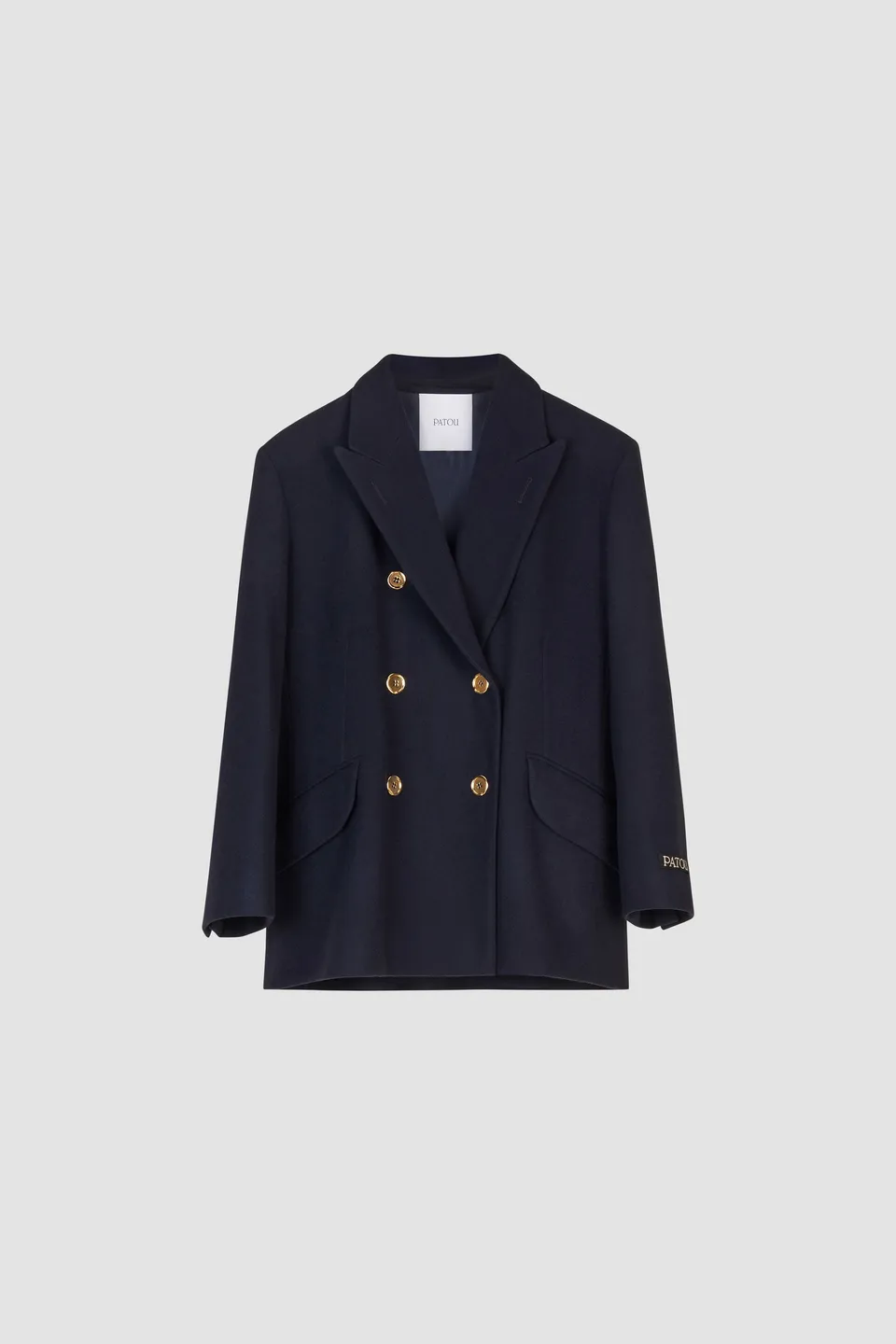 Patou veste croisée laine cachemire bleu marine 34