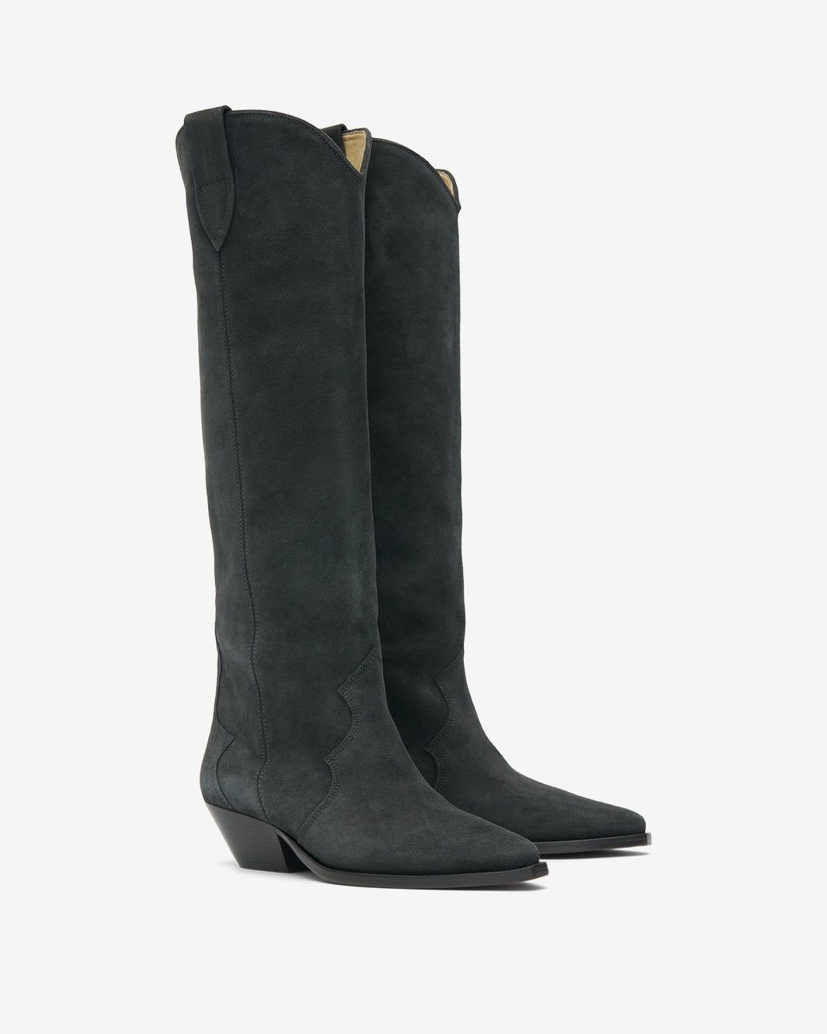 Isabel Marant Denvee bottes cuir noir délavé santiag