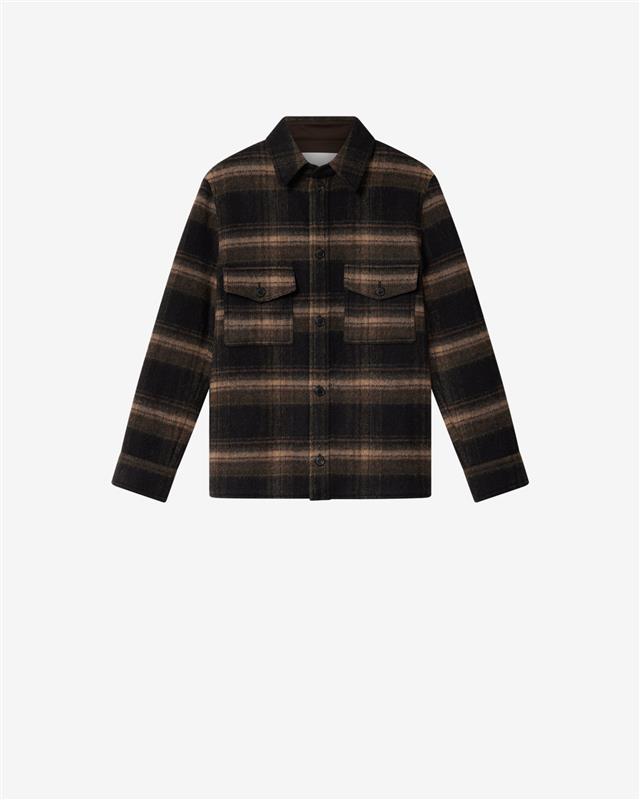 Isabel Marant Kervon VE0052 veste laine carreaux noir kaki
