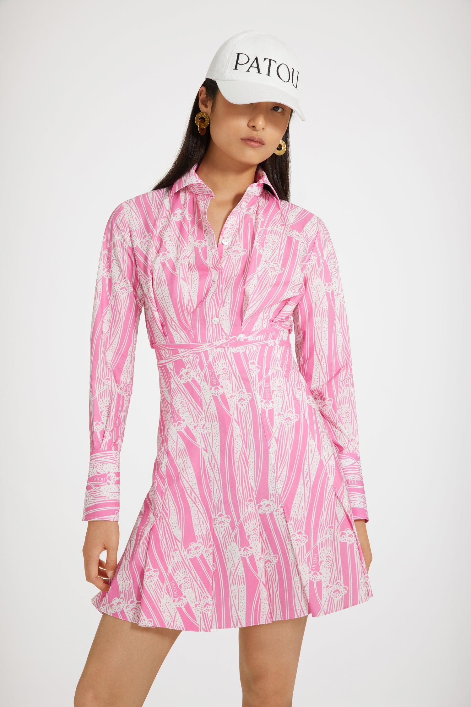 Patou P23DR10601195054 robe chemise rose imprimé