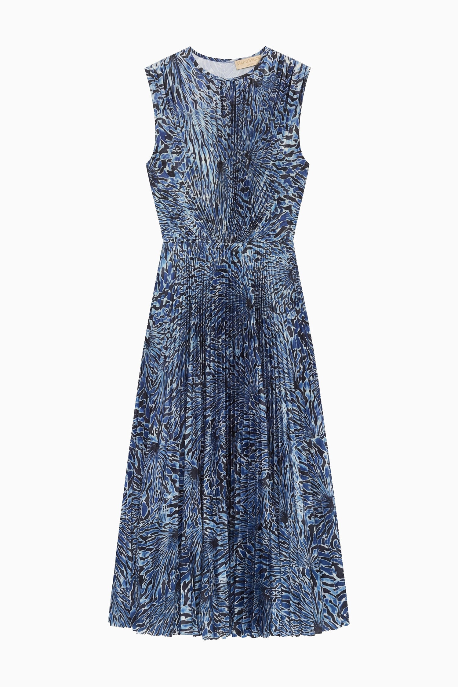Ulla Johnson Malin PF260132 robe midi satin bleu Lapis