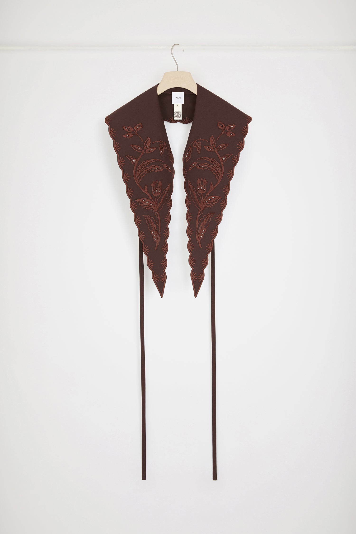 Patou H23AC0530017804B col brodé coton bio marron