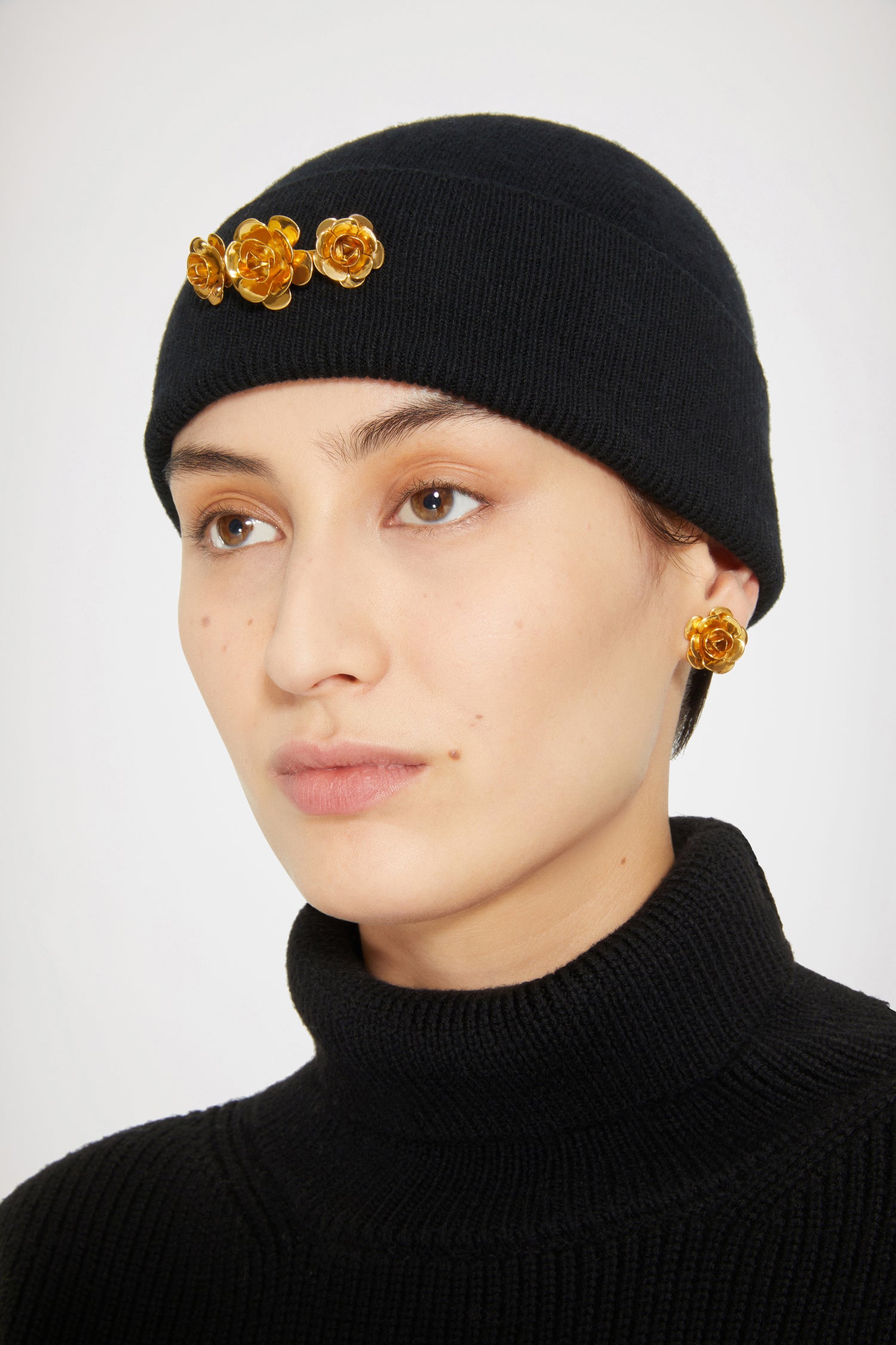 Patou JW087 clous d'oreilles fleur laiton doré