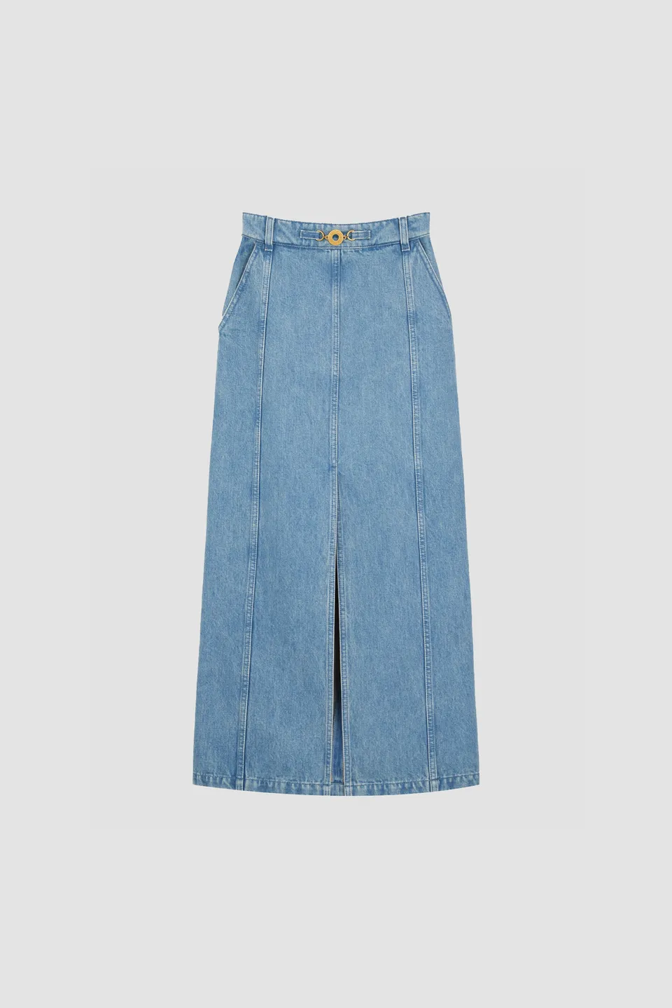 Patou H23SK0500008630B jupe midi Ice Blue bio