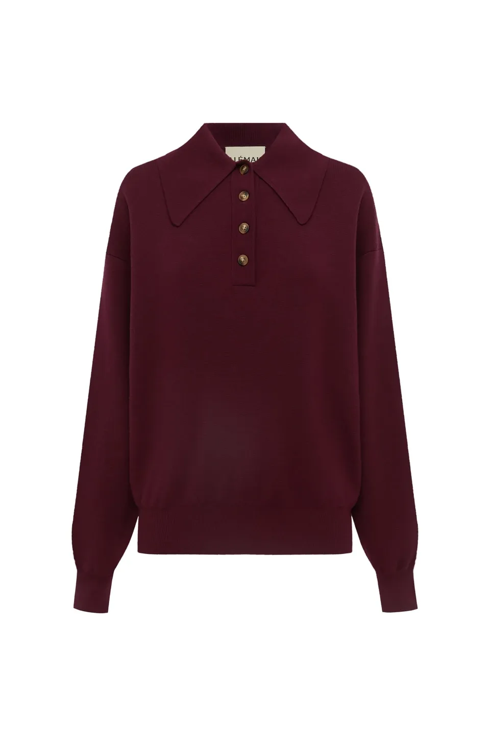 Alemais Claudia Plum polo tricot laine prune