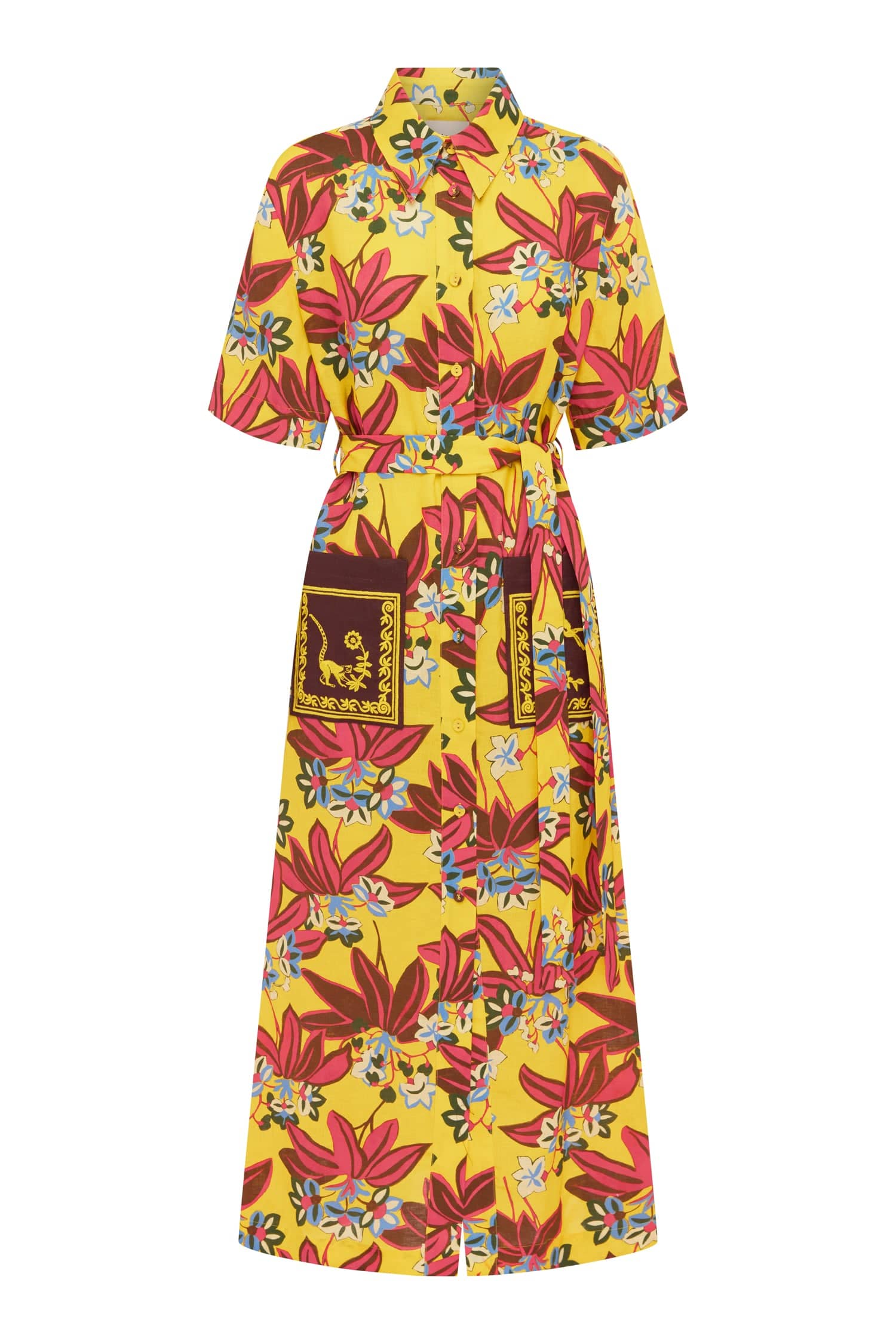 Alemaïs Leo Embroidered Shirtdress robe chemise lin