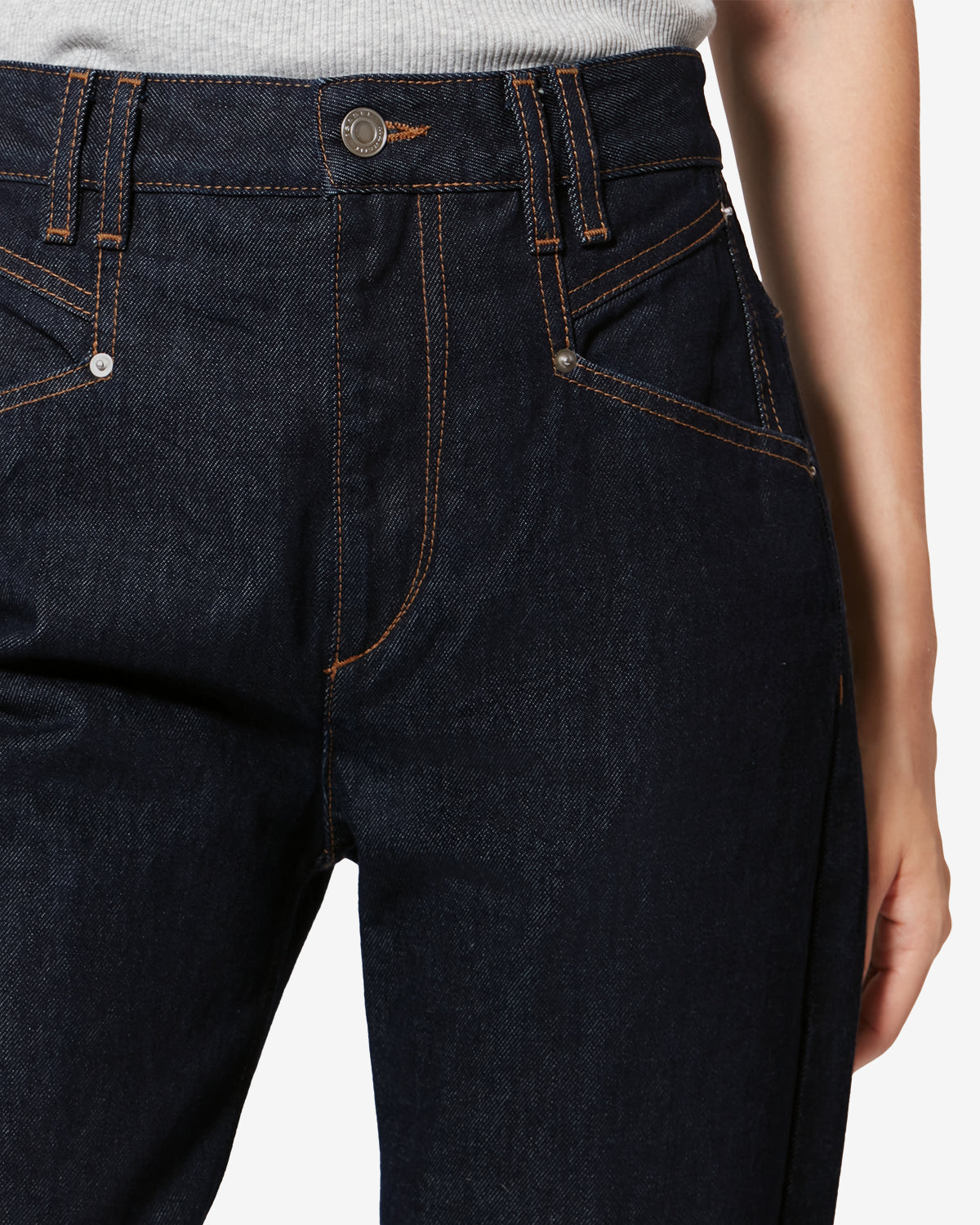 Isabel Marant Belvia jean bootcut foncé nuit coton