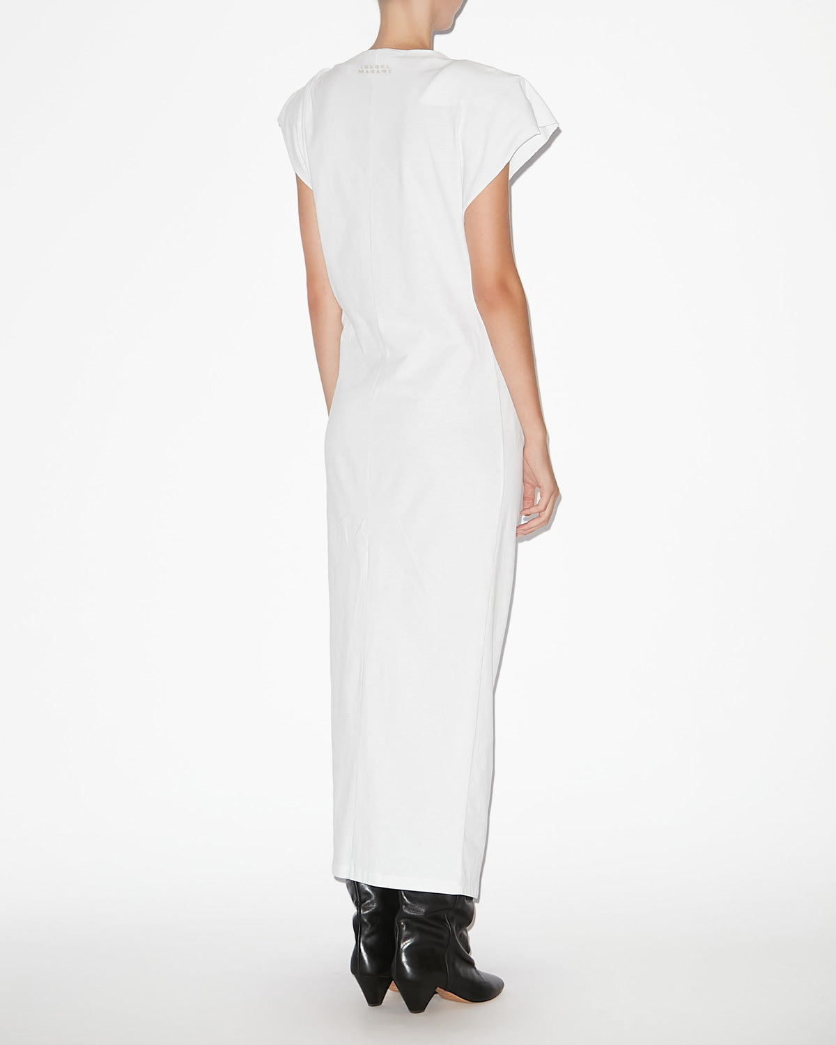 Isabel Marant Nadela robe jersey coton blanc fente