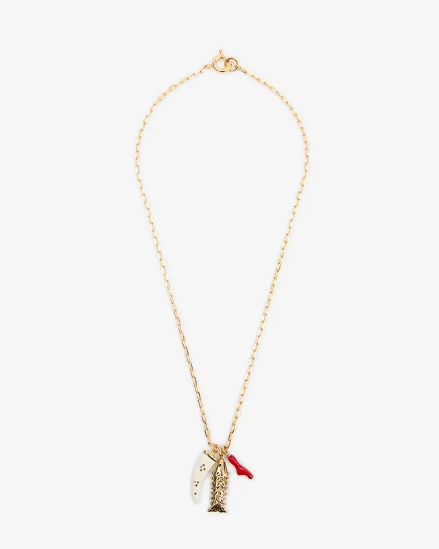 Isabel Marant New River sautoir doré pendentifs