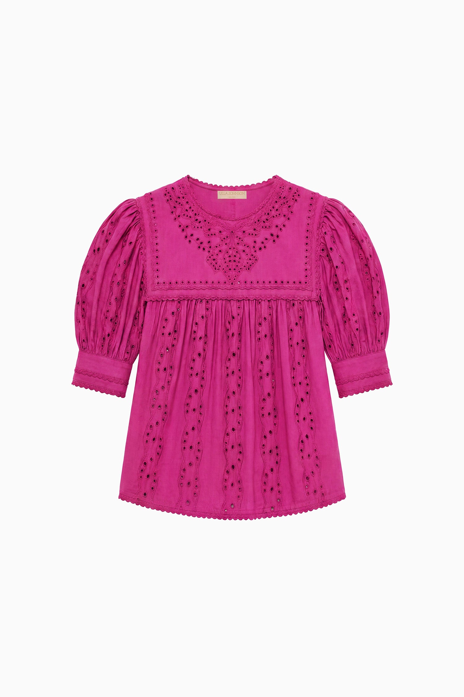 Ulla Johnson Una haut coton Orchid manches courtes