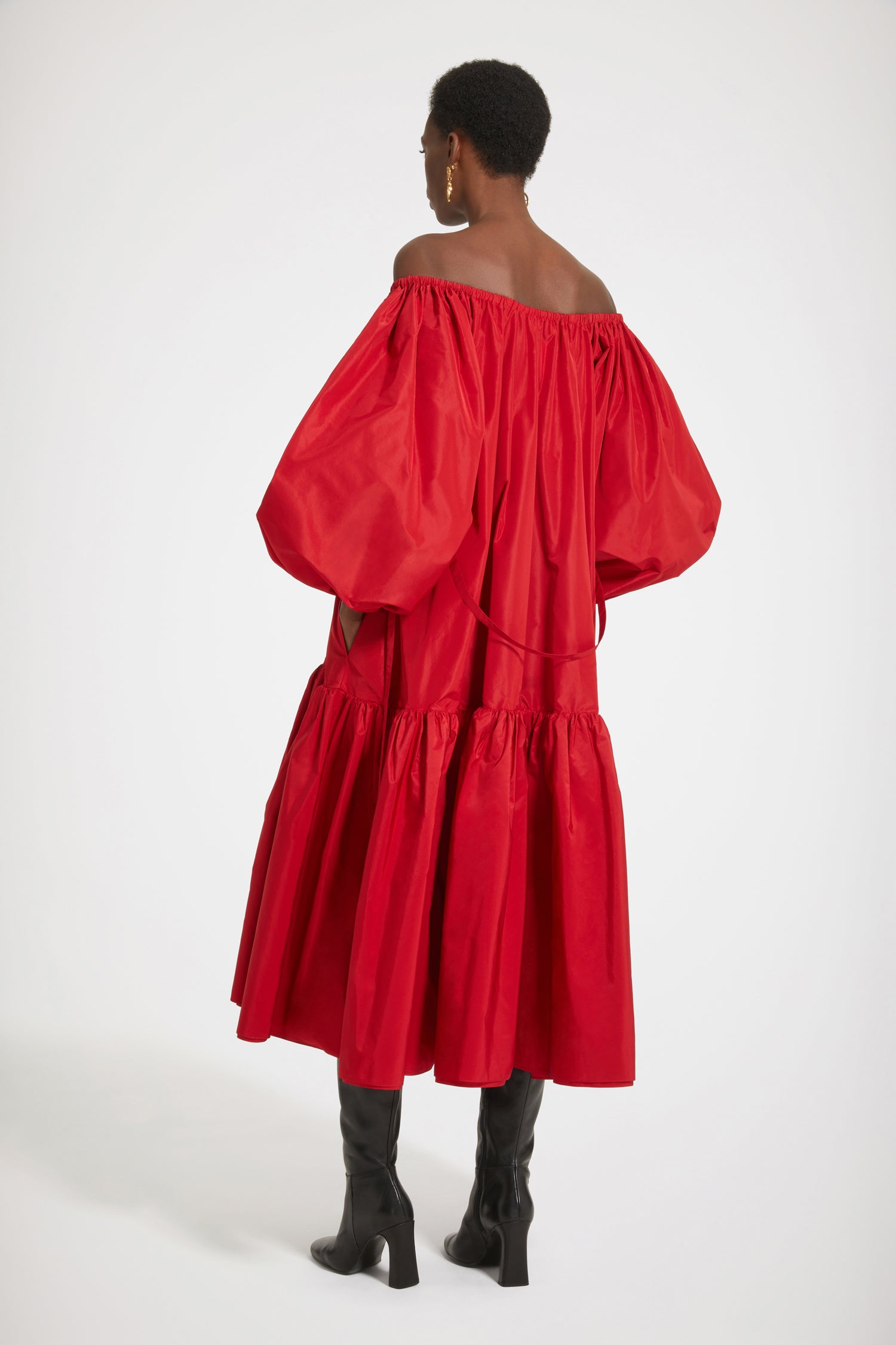 Patou H23DR1210011308R robe maxi rouge faille recyclée