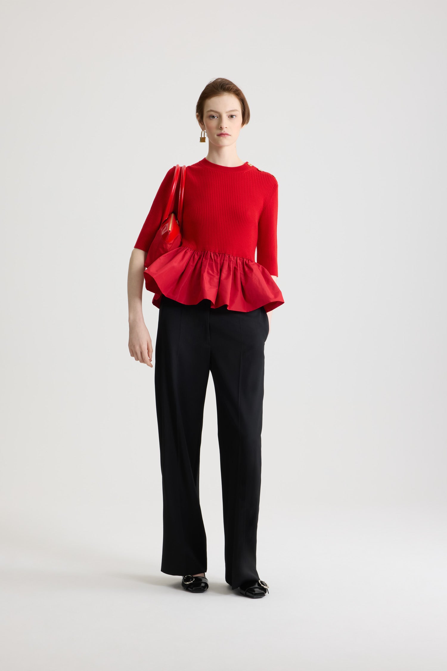 Patou KN273 pull maille rouge élixir volants XS-XL