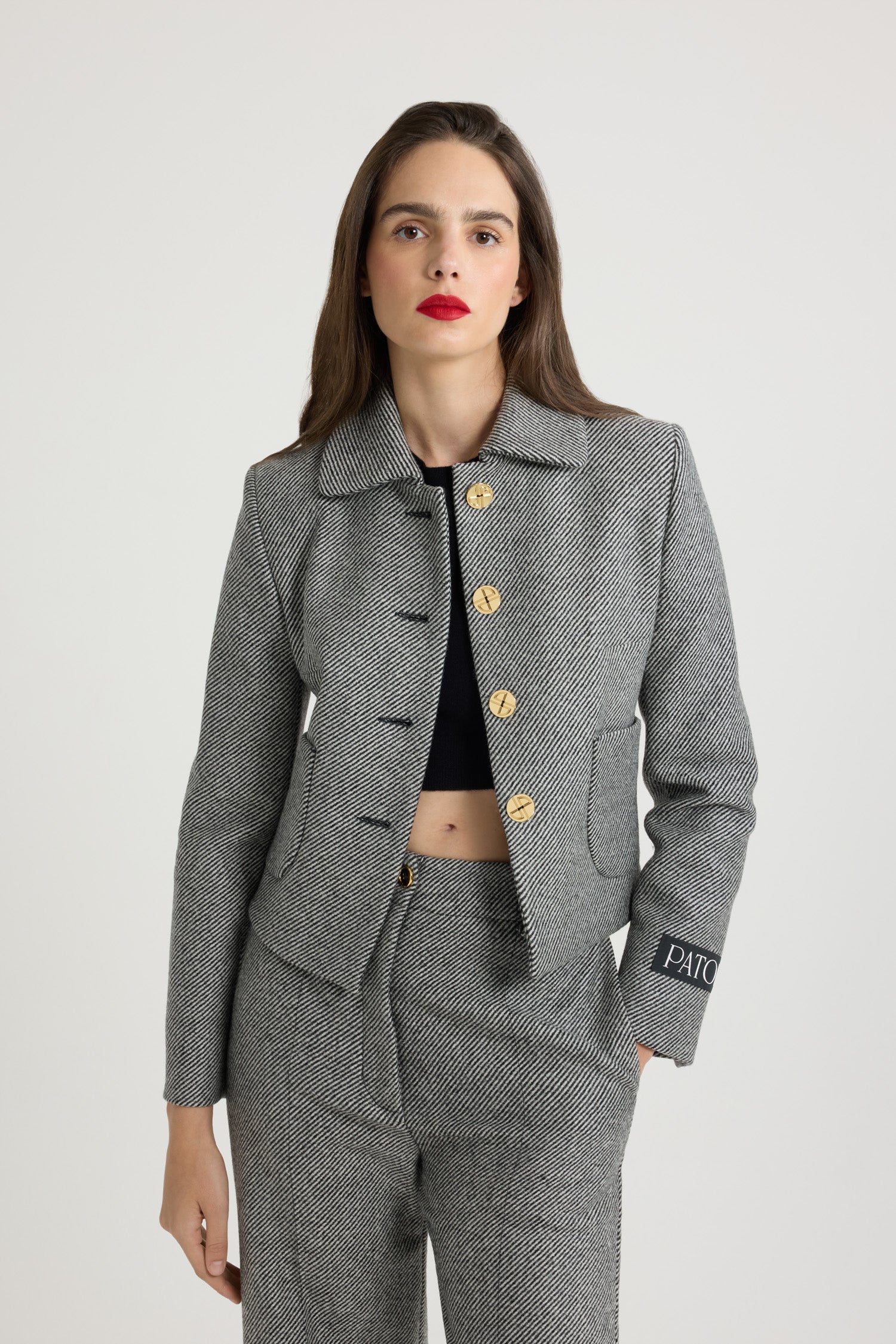 Patou JA034 veste laine graphite grise taille 38