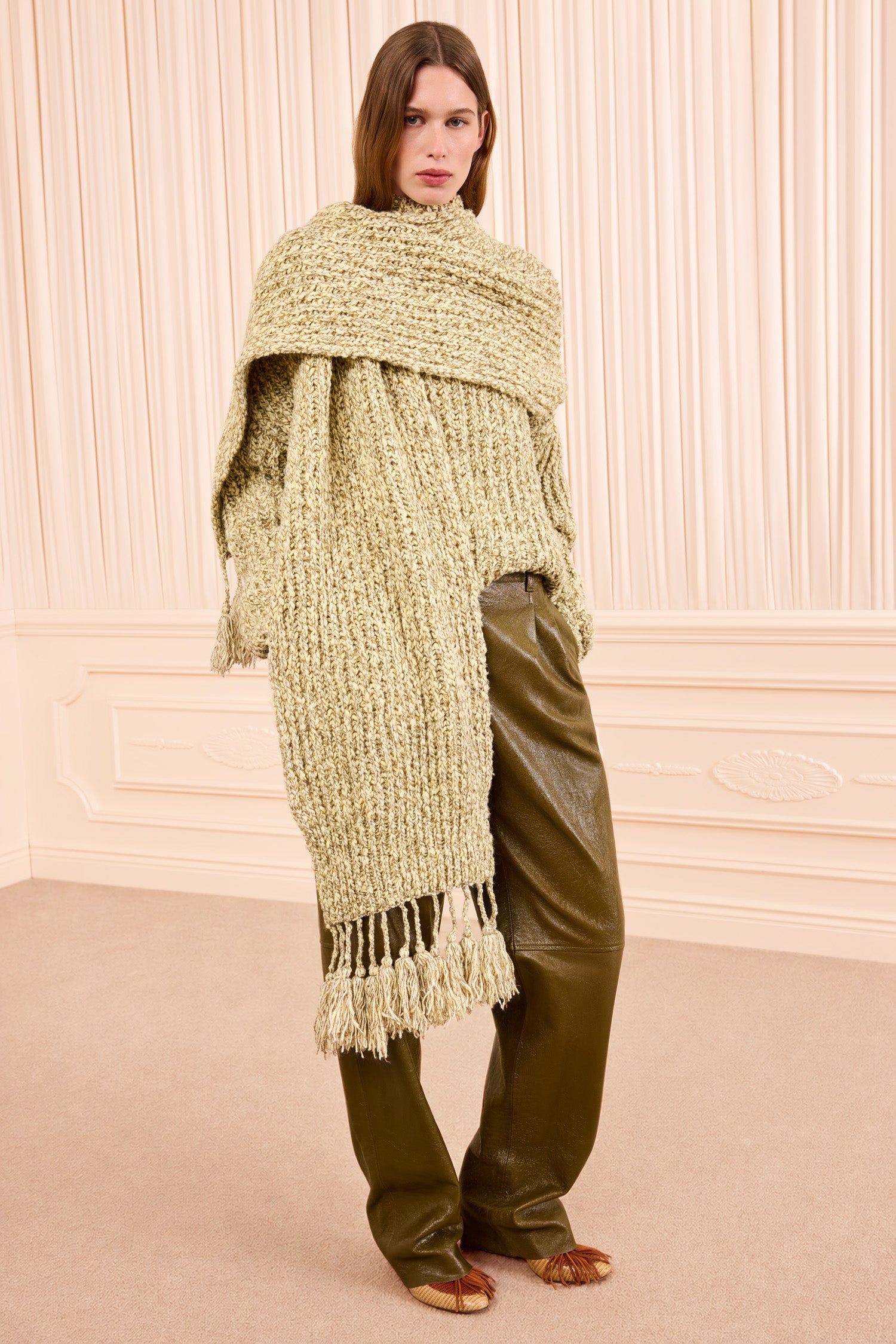 Ulla Johnson Maeve écharpe Alabaster laine à franges