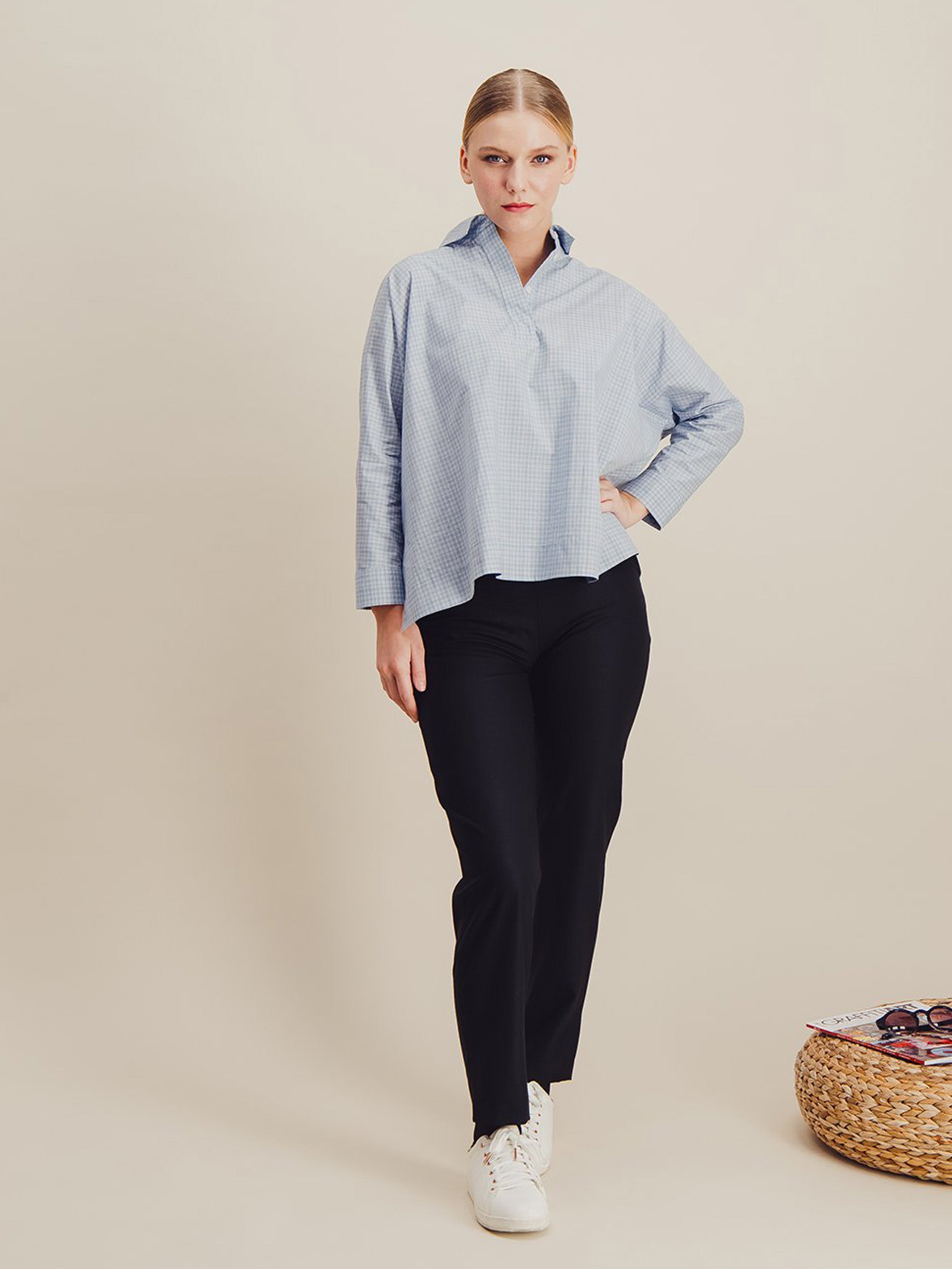 Anahide Saint André Desirable chemisier popeline coton blanc
