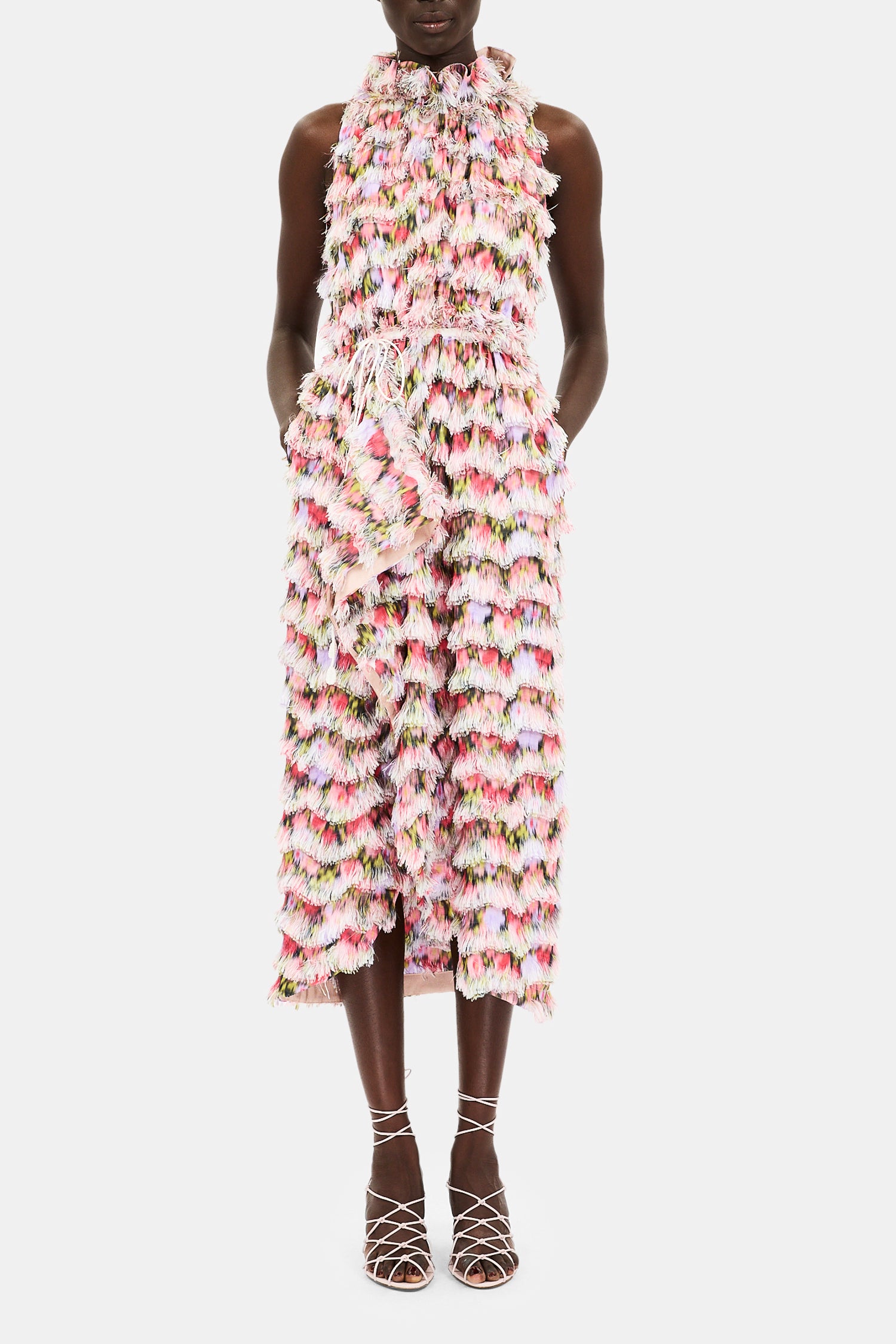 Ulla Johnson Aline robe midi Summer Garden taffetas