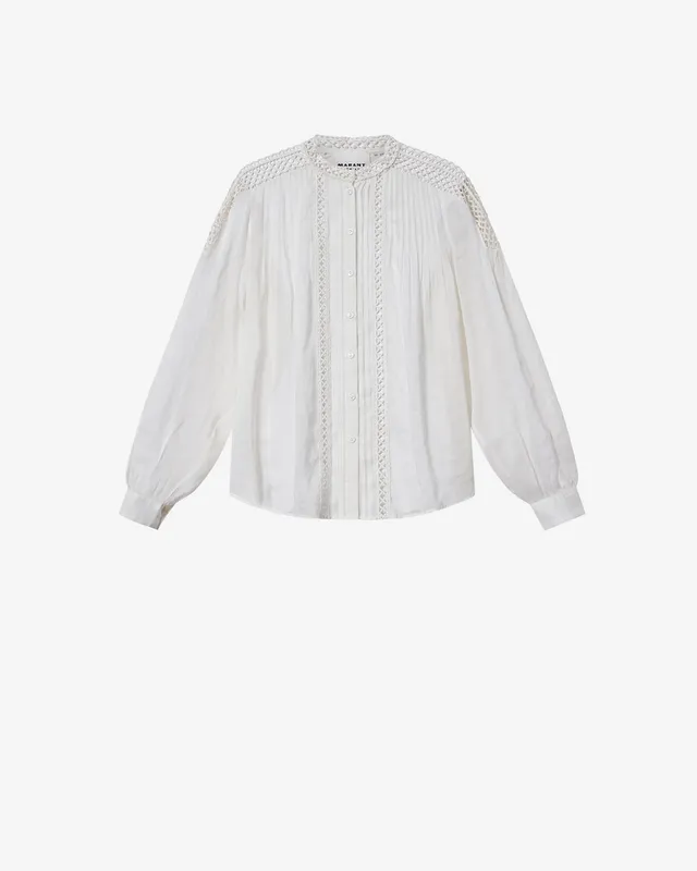 Isabel Marant Polda HT0942FA-D3J04E blouse blanc lin
