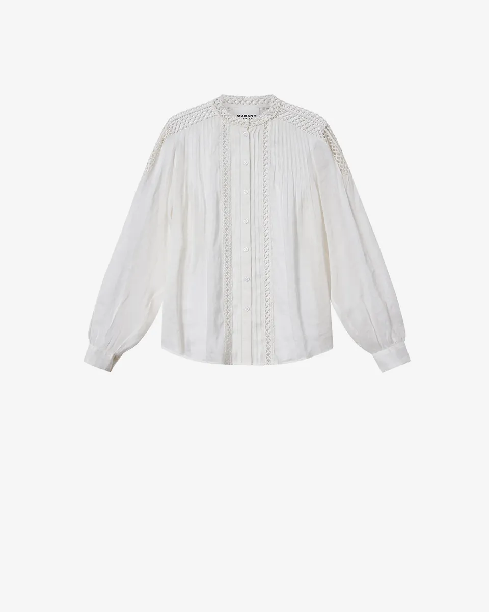Isabel Marant Polda HT0942FA-D3J04E blouse blanc lin