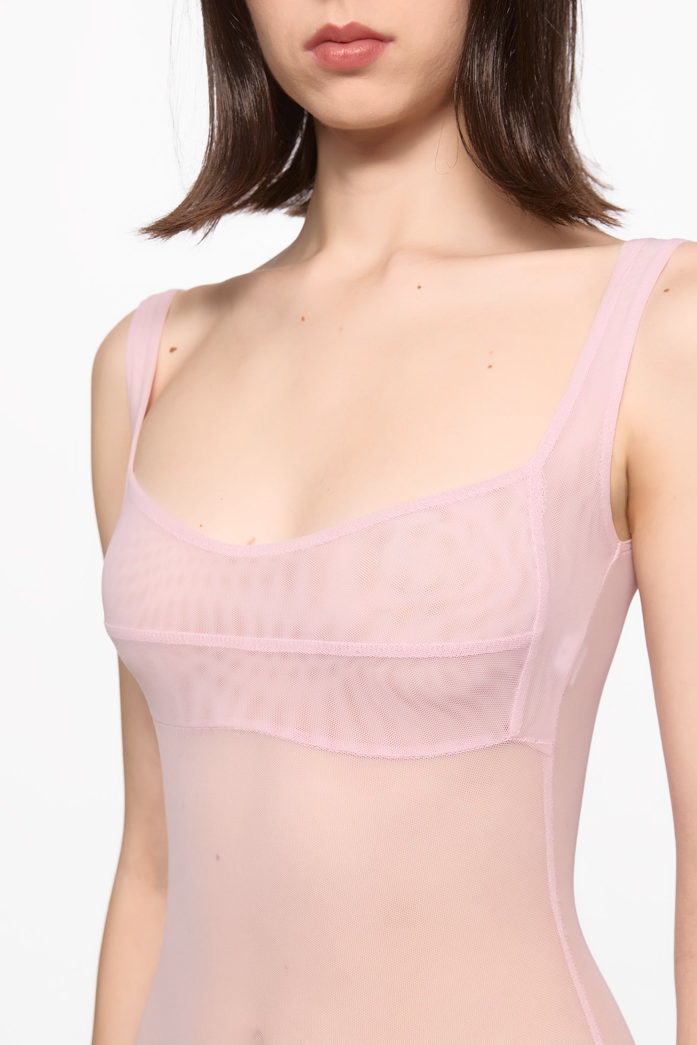 ATU Body Couture Pink Mesh Corset Bodysuit body rose S