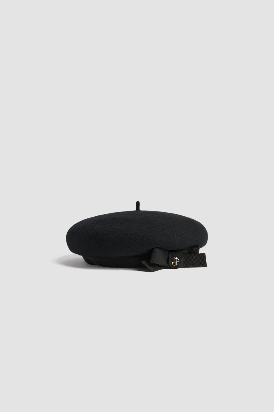 Patou H25AC1120235999B béret feutre laine Black nœud