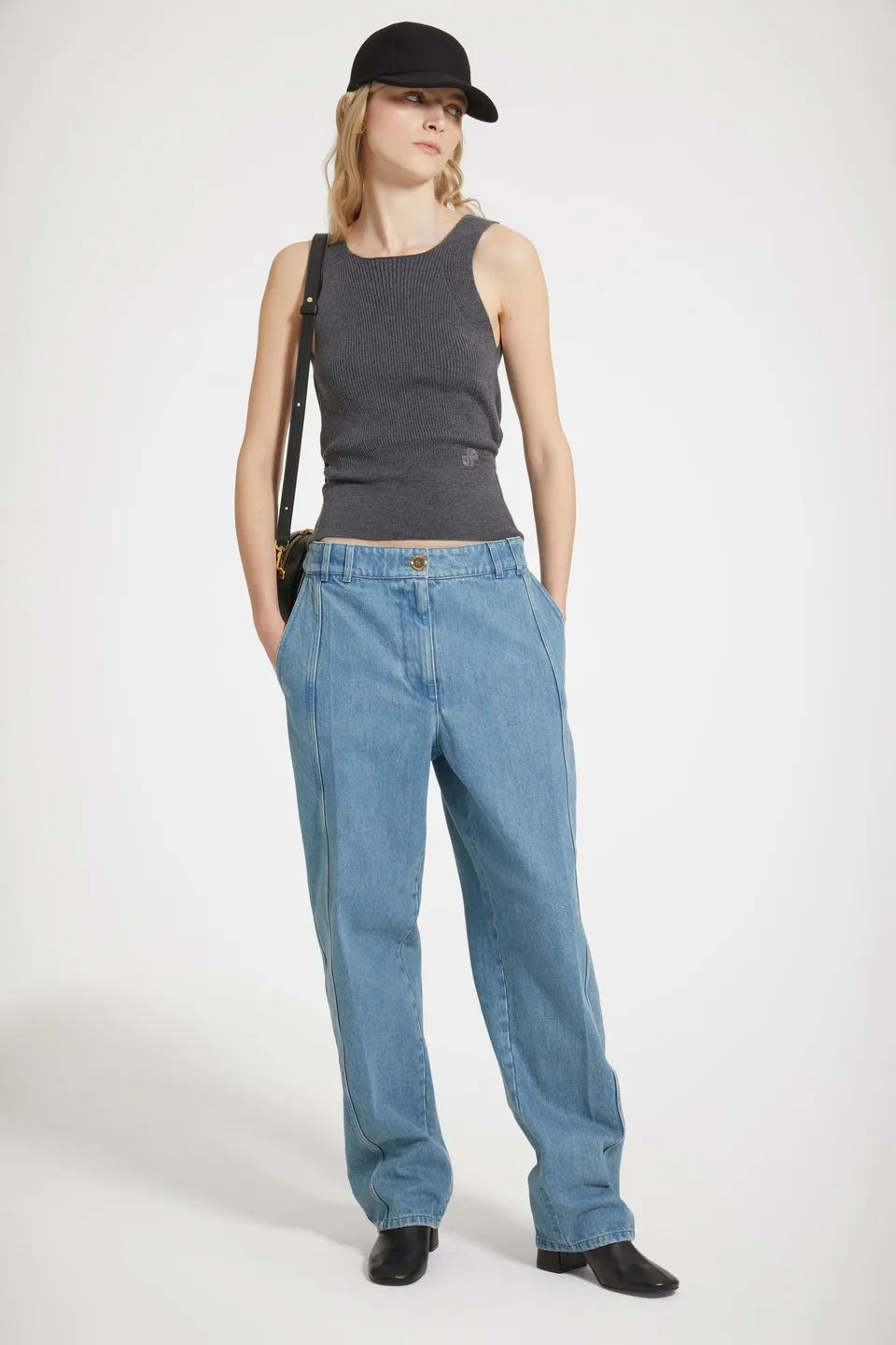 Patou Denim TR032 pantalon cargo bleu Ice Blue