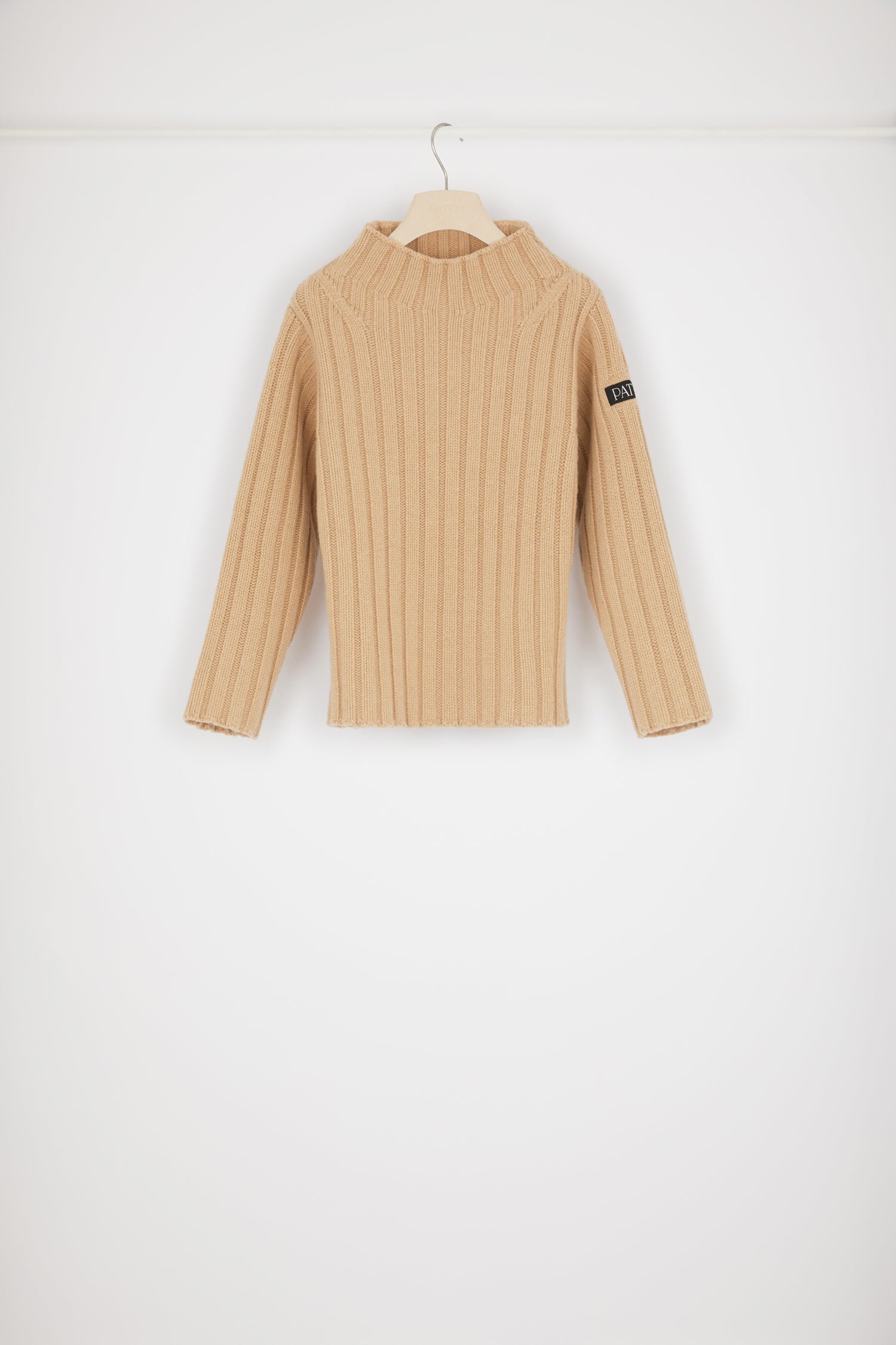 Patou Knitwear H22KN088 pull laine cachemire biscuit