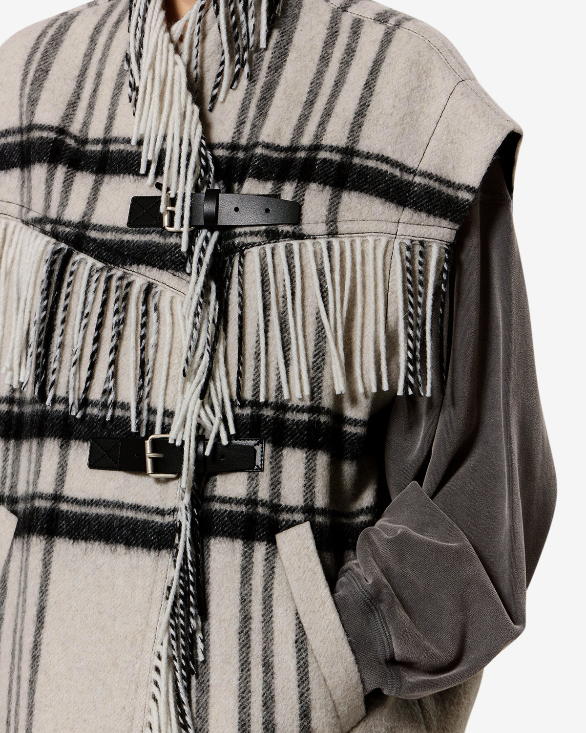 Isabel Marant Ginesa GI0099FA gilet laine écru noir