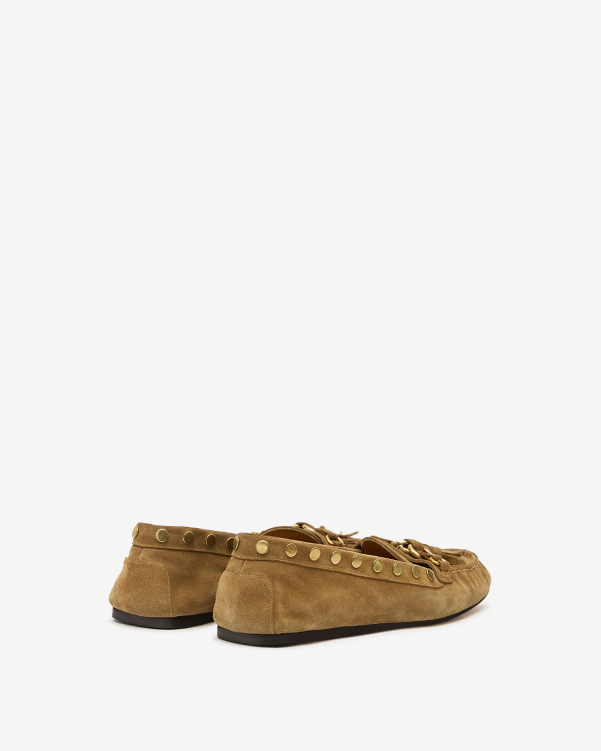 Isabel Marant Faxel MC0030FA mocassin cuir taupe pompons