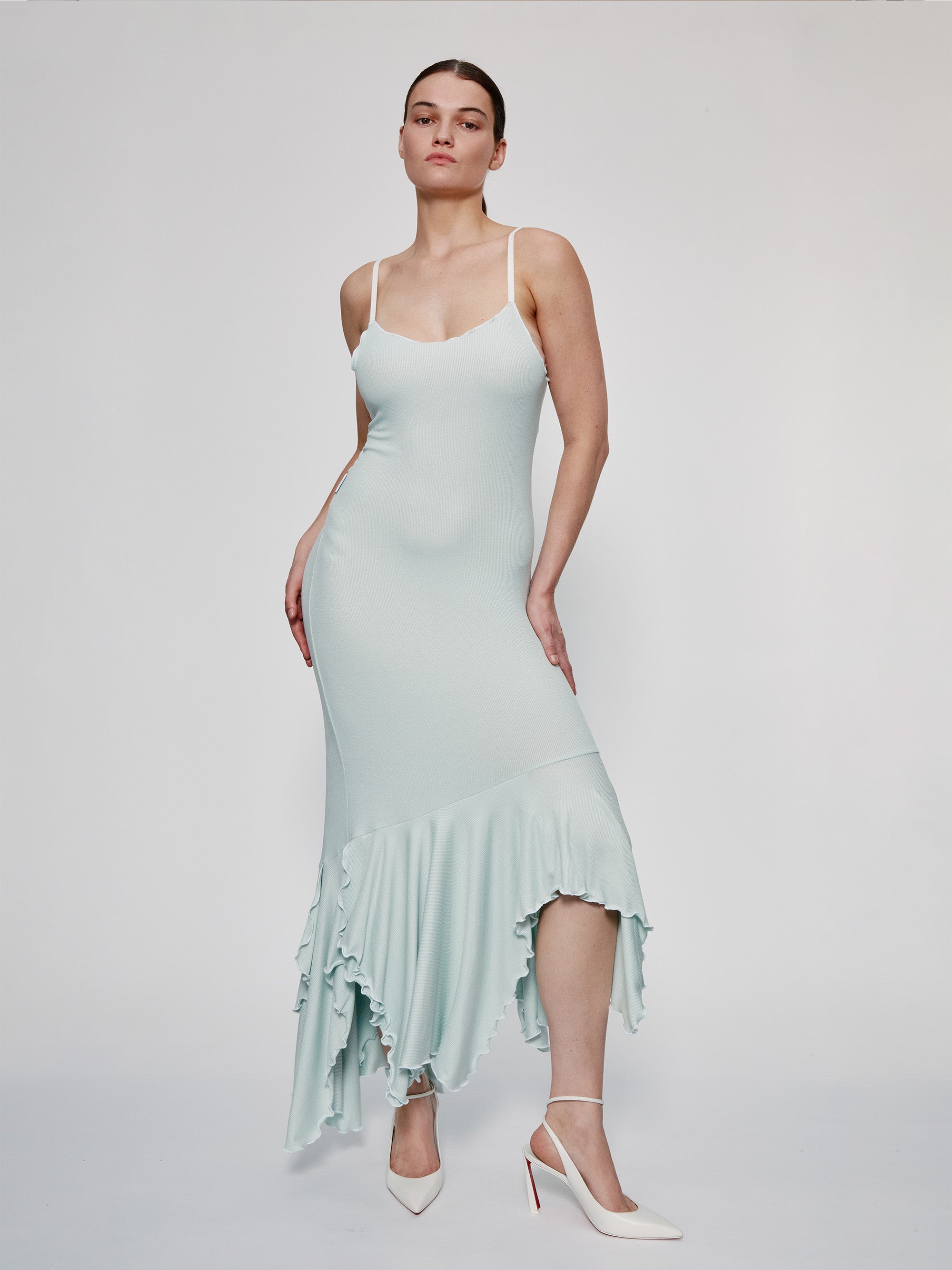 Ester Manas Dresses robe maxi spaghetti menthe M/L coton