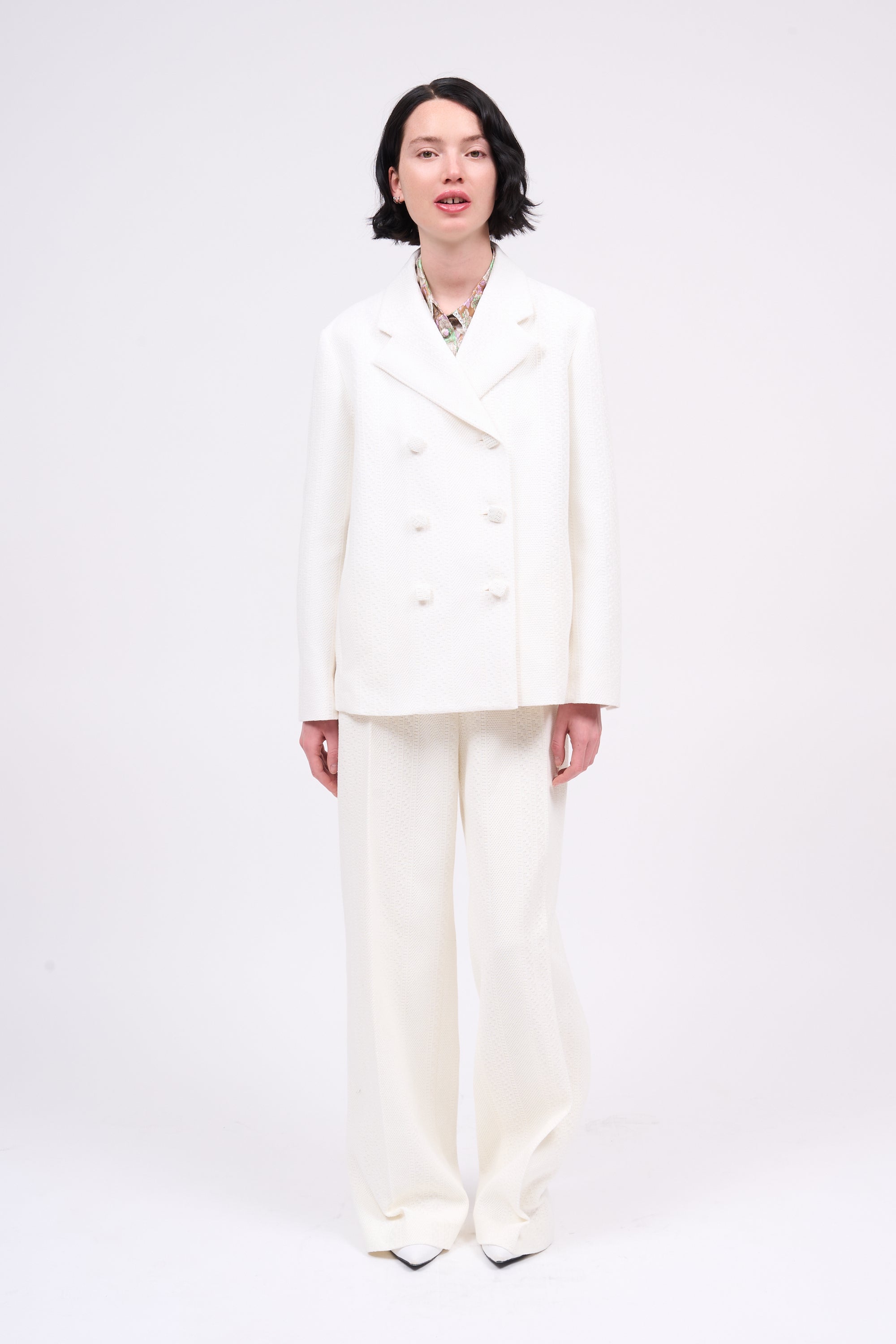 Paul & Joe Borghese veste tailleur coton blanc longue