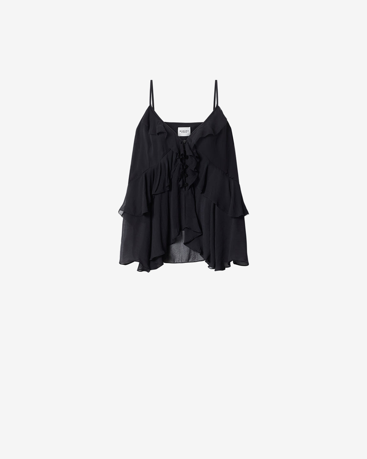 Isabel Marant Tops Briara top noir mousseline volants