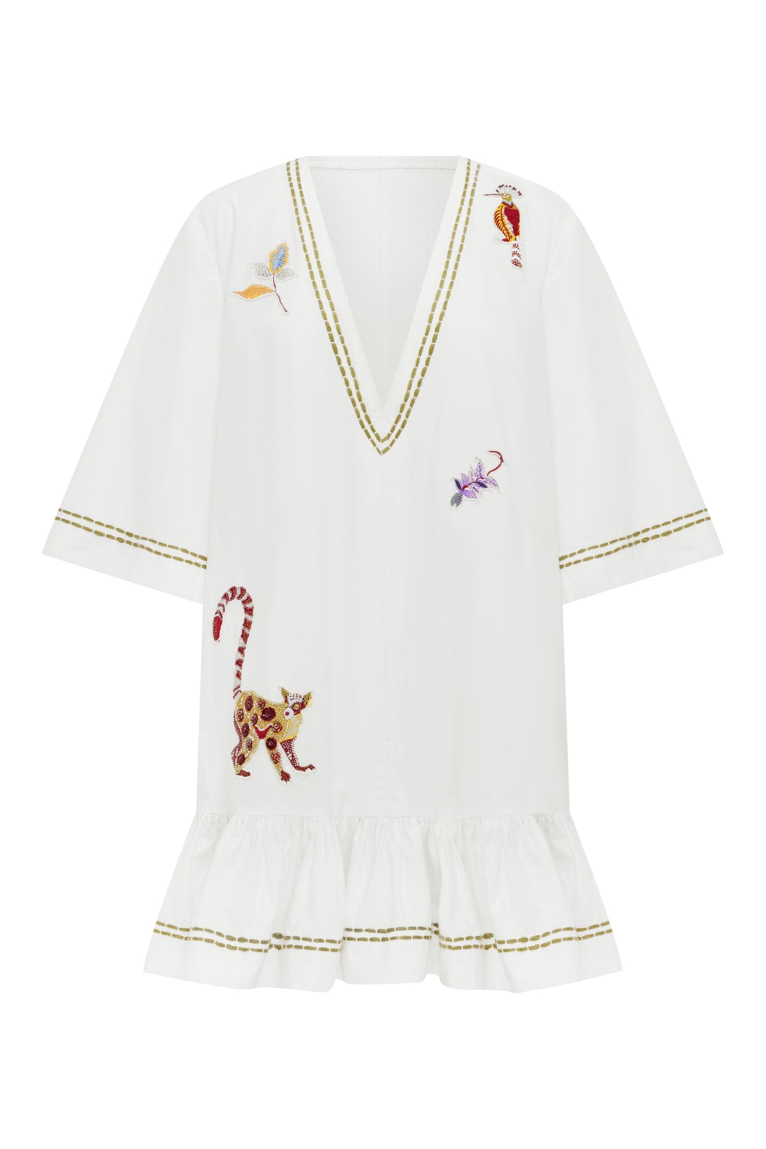 Alemäis Camelia robe mini brodée coton bio