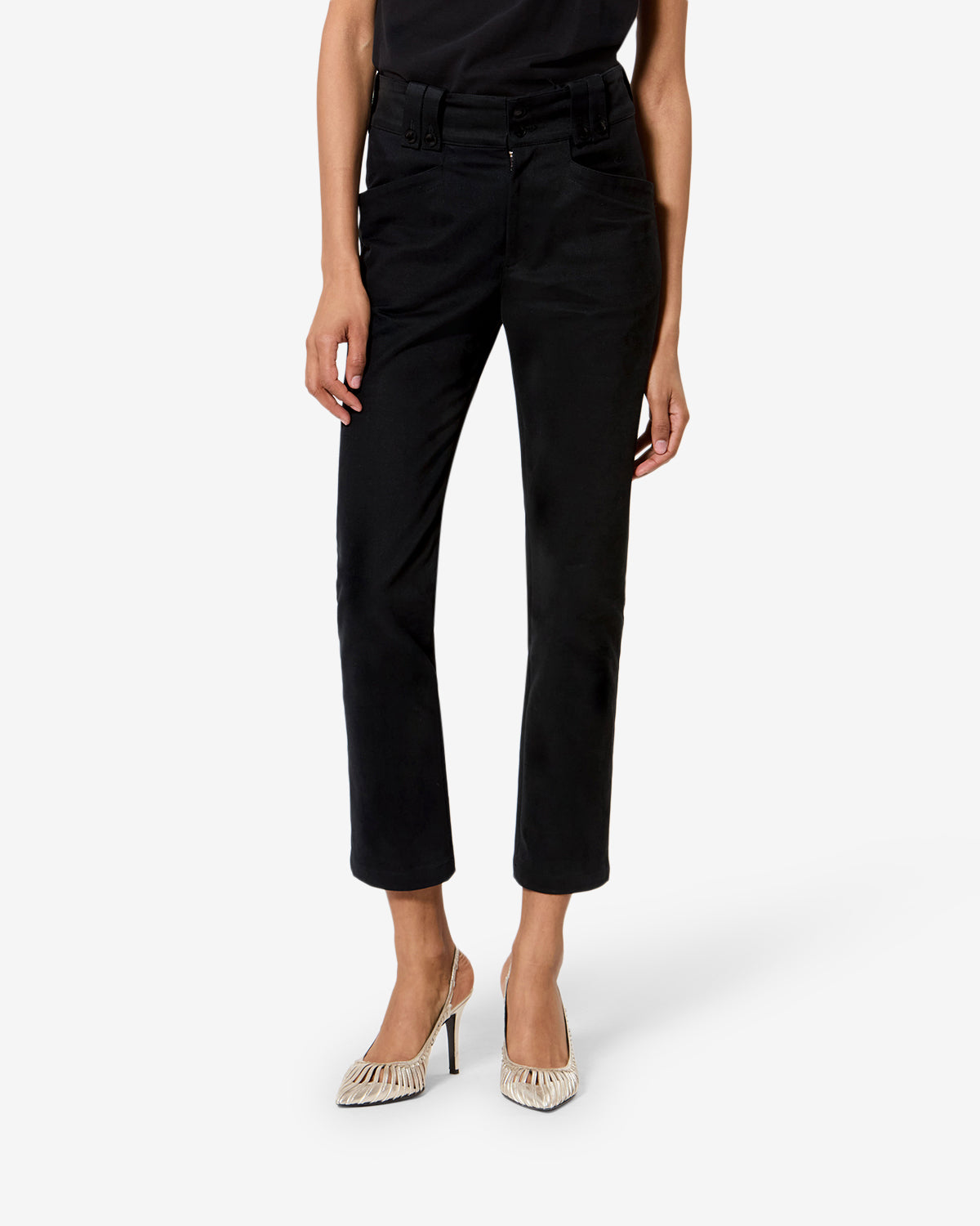 Isabel Marant Birdy pantalon skinny 7/8 noir coton