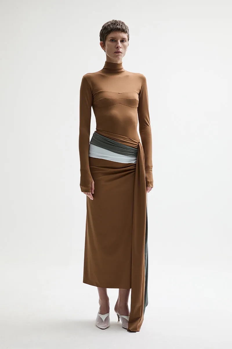 ATU Body Couture Starling jupe midi camel jersey S