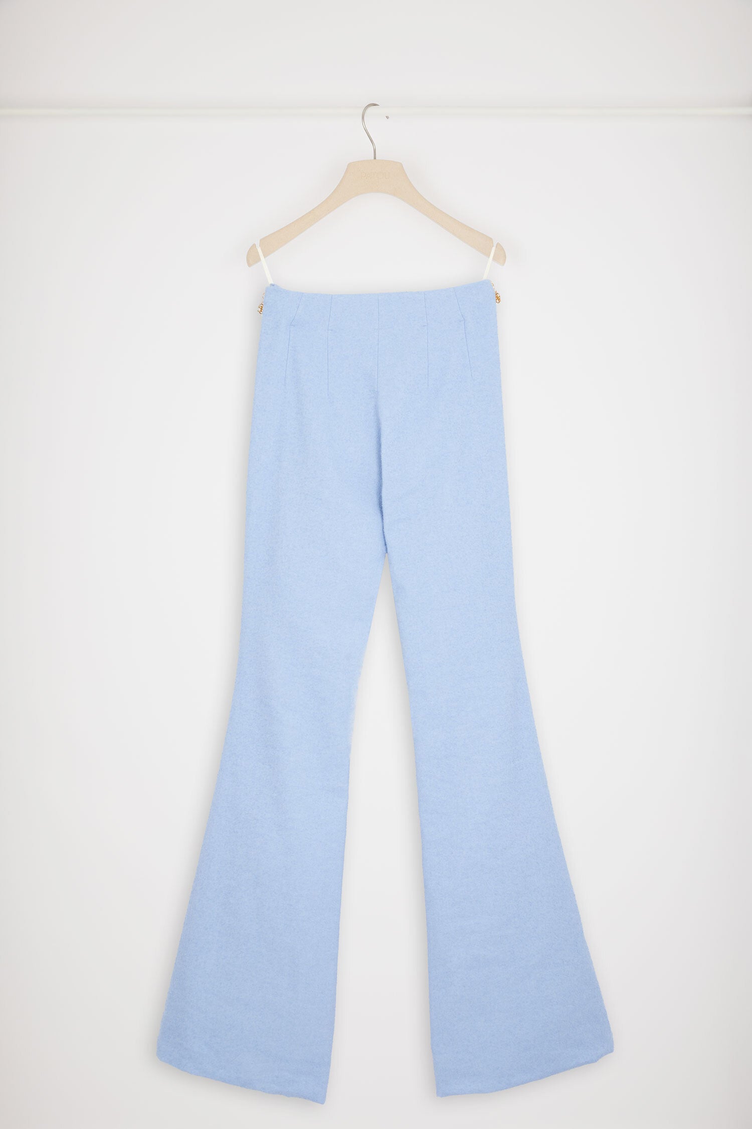 Patou TR031 pantalon flare tweed stretch bleu glace