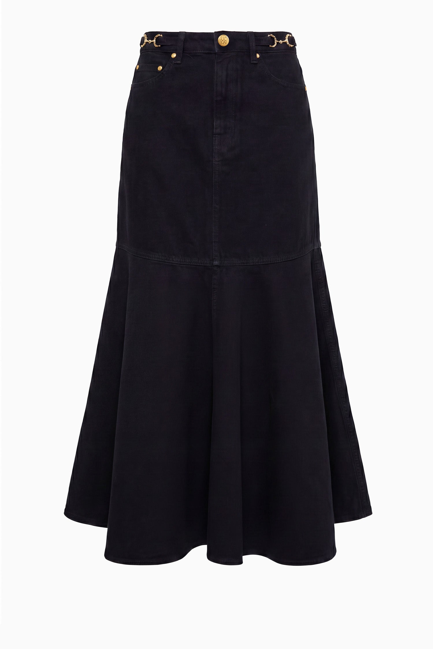 Ulla Johnson Madelyn UJ9903039 jupe jean Noir midi coton