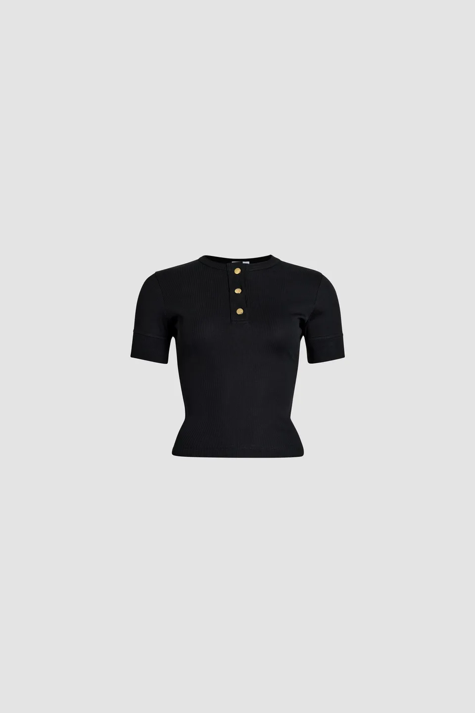 Patou Henley JE132 top coton bio noir coupe ajustée