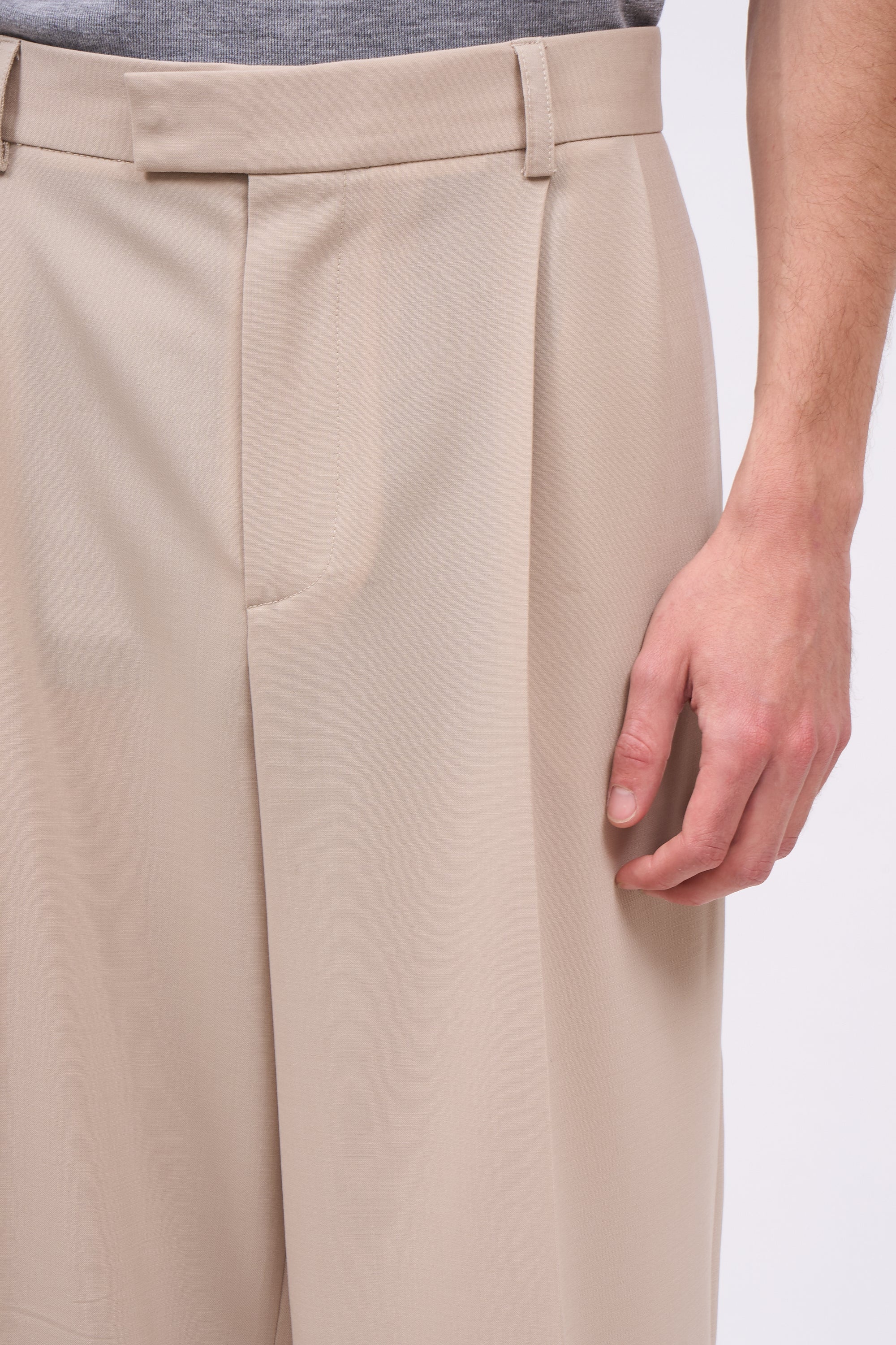 Paul & Joe Julio pantalon loose beige laine vierge