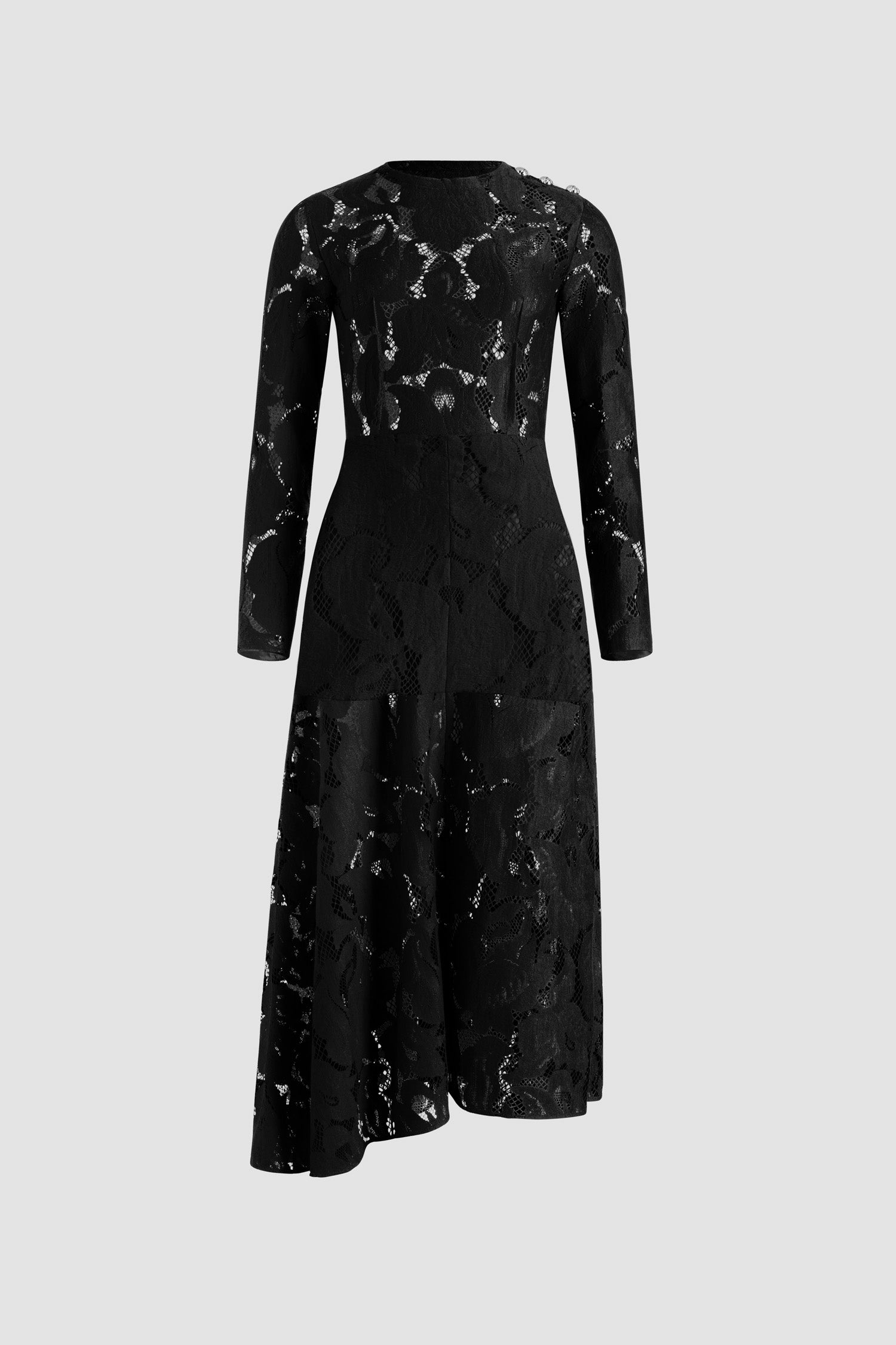 Patou H25DR2120228999B robe midi dentelle coton noir