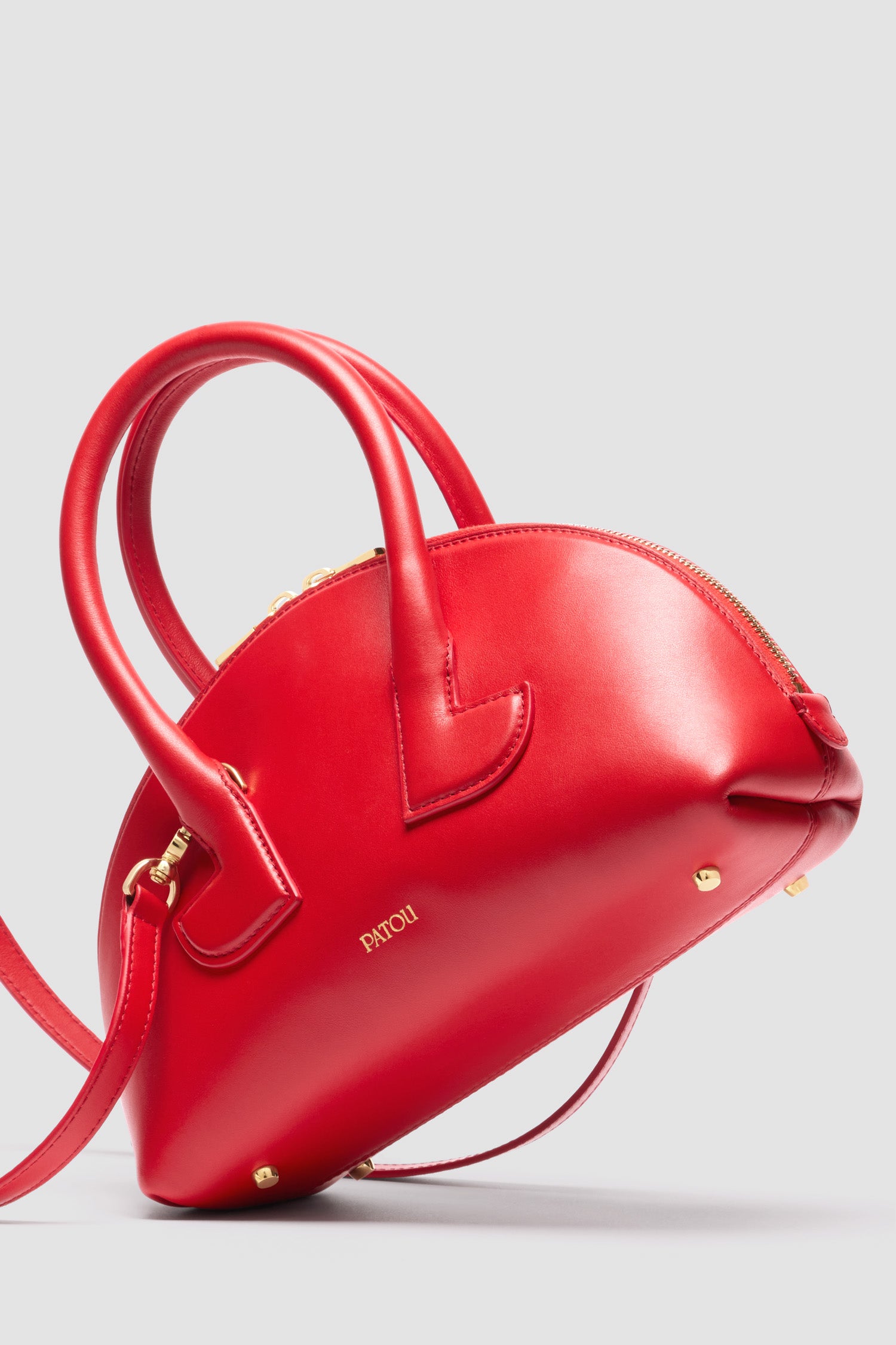 Patou Bowling BA019 sac Lipstick Red cuir lisse