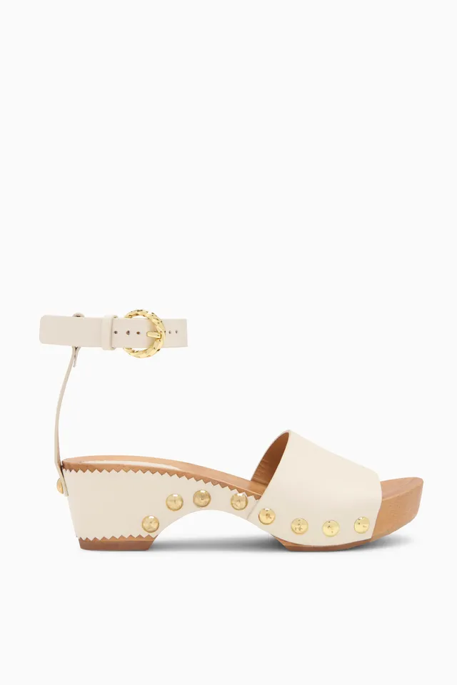 Ulla Johnson Esti sabots cuir Cowrie plateforme 60 mm