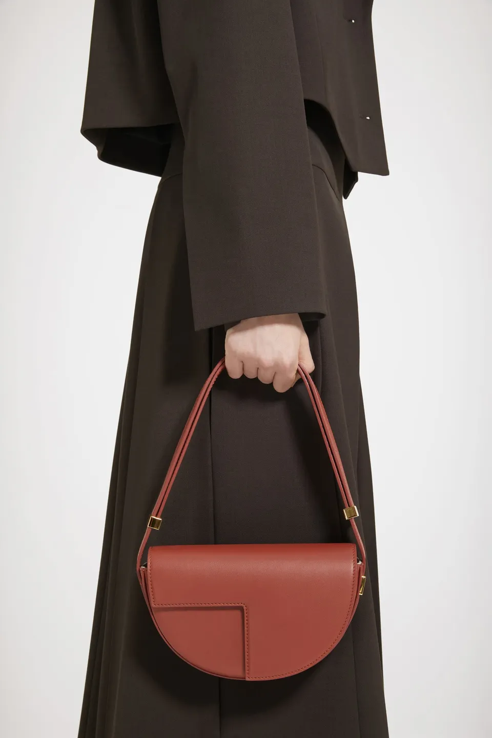 Patou Le Petit Patou sac cuir marron 20 cm