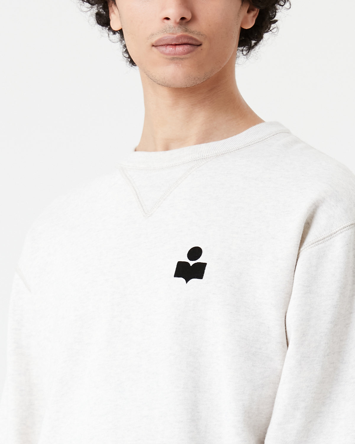 Isabel Marant Mike sweatshirt coton écru col rond logo